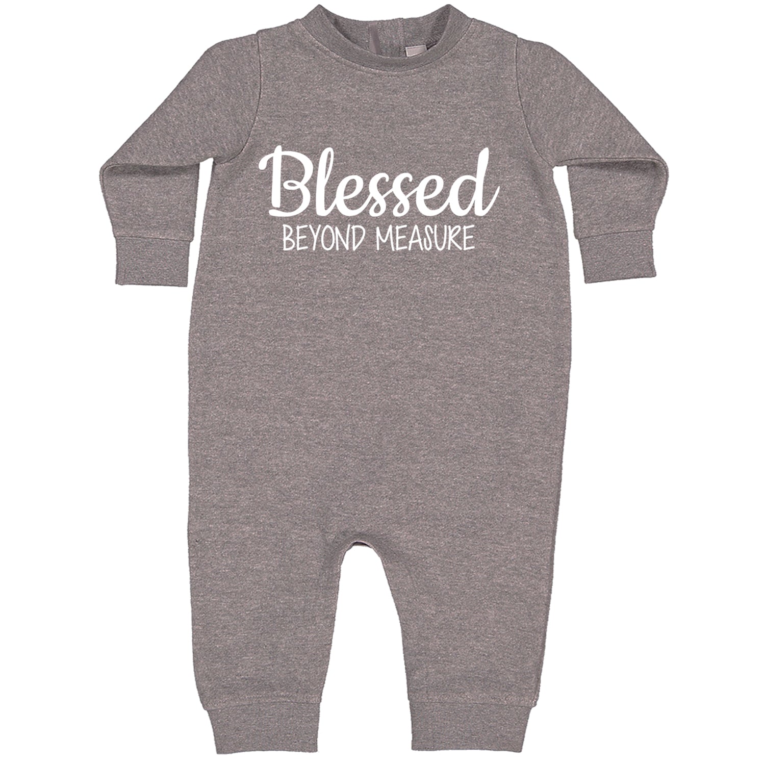 Blessed Beyond Measure Toddler Hoodie And Infant Fleece Romper Heather Grey