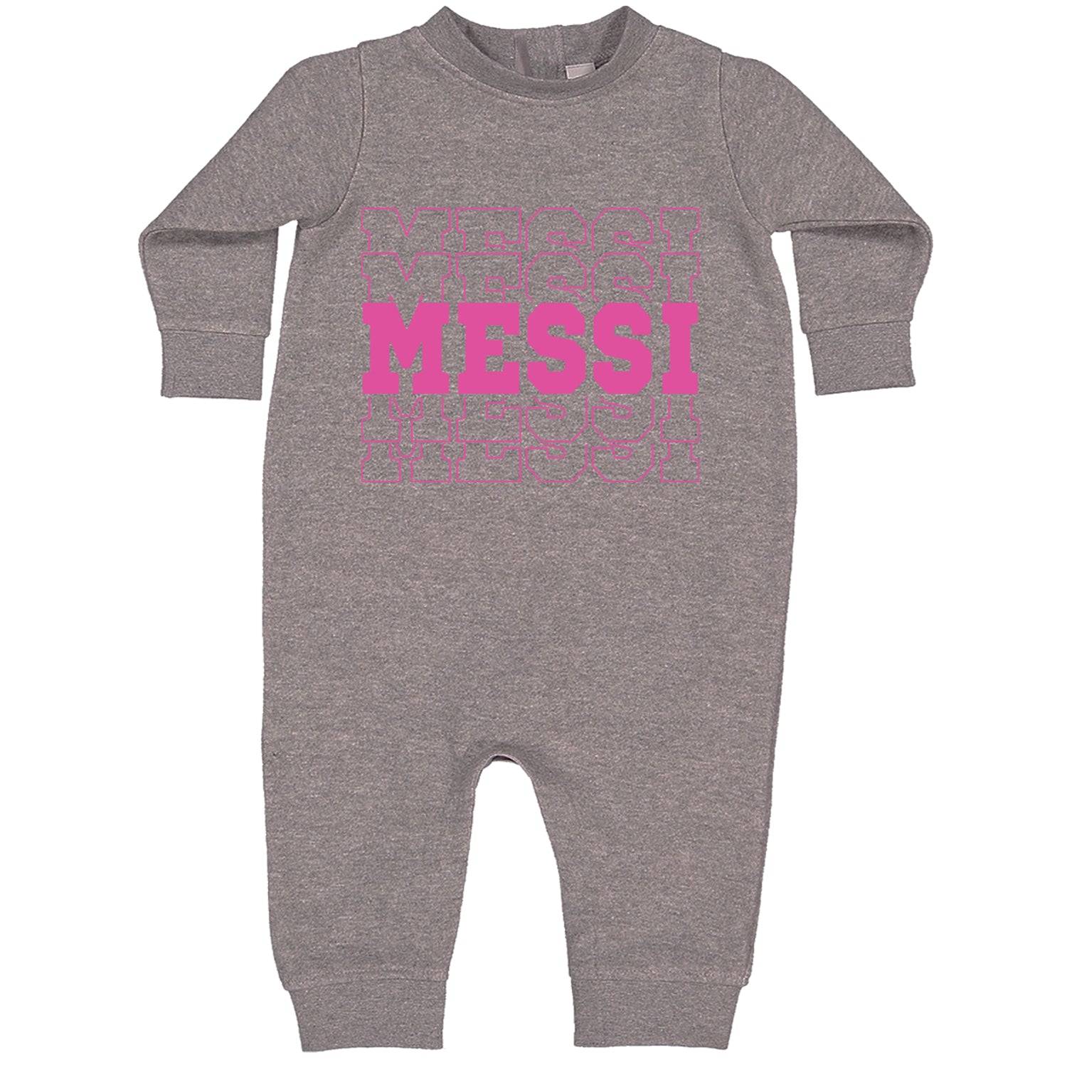 Messi Miami Futbol Toddler Hoodie And Infant Fleece Romper Heather Grey