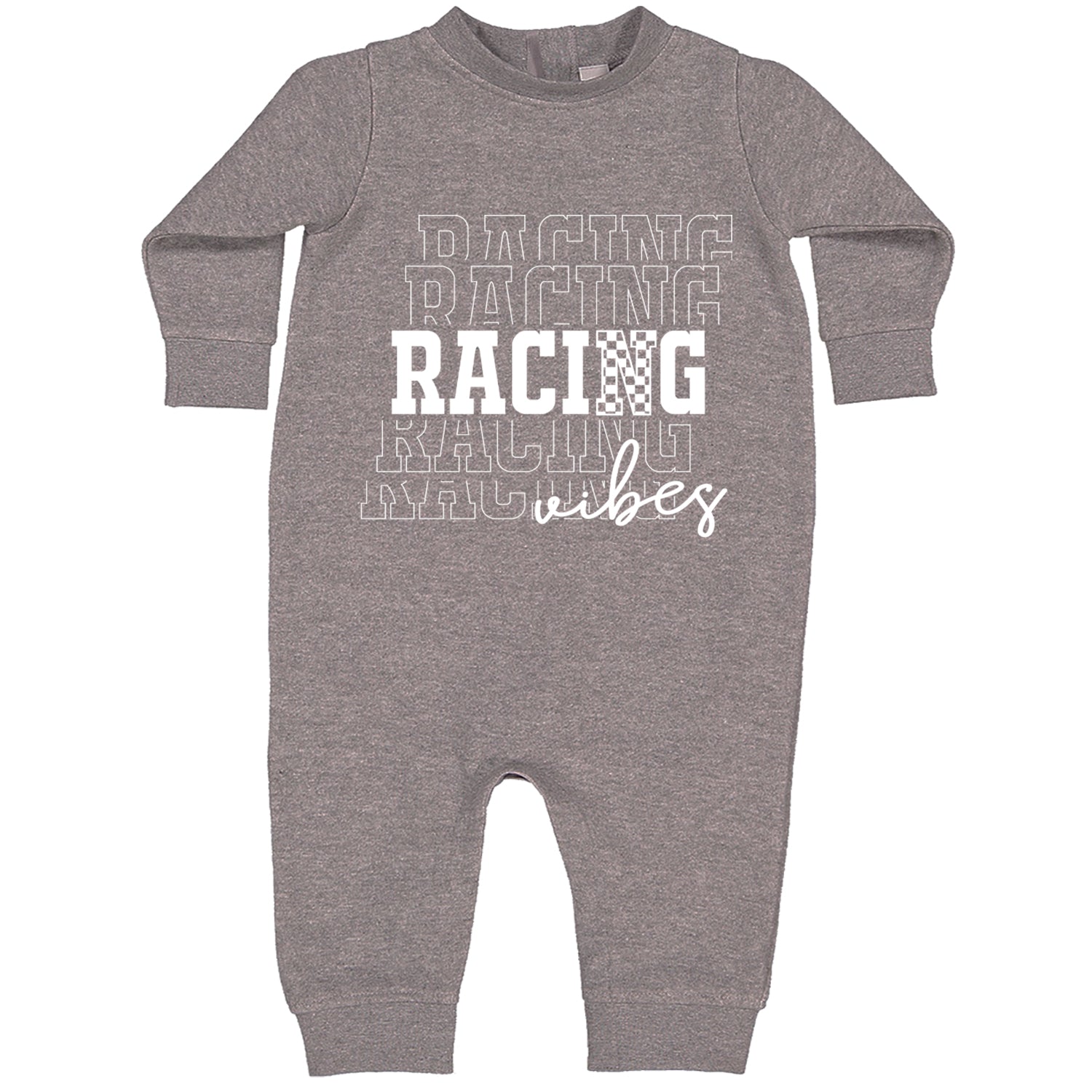 Racing Vibes Toddler Hoodie And Infant Fleece Romper Heather Grey