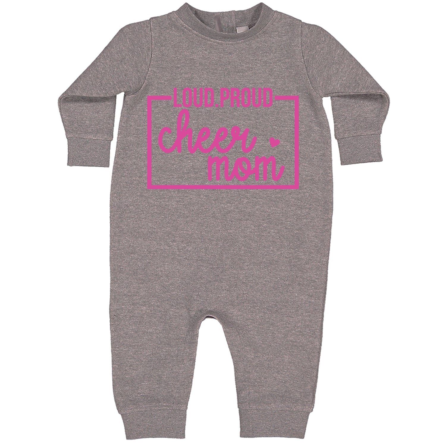 Loud Proud Cheerleader Mom Toddler Hoodie And Infant Fleece Romper Heather Grey