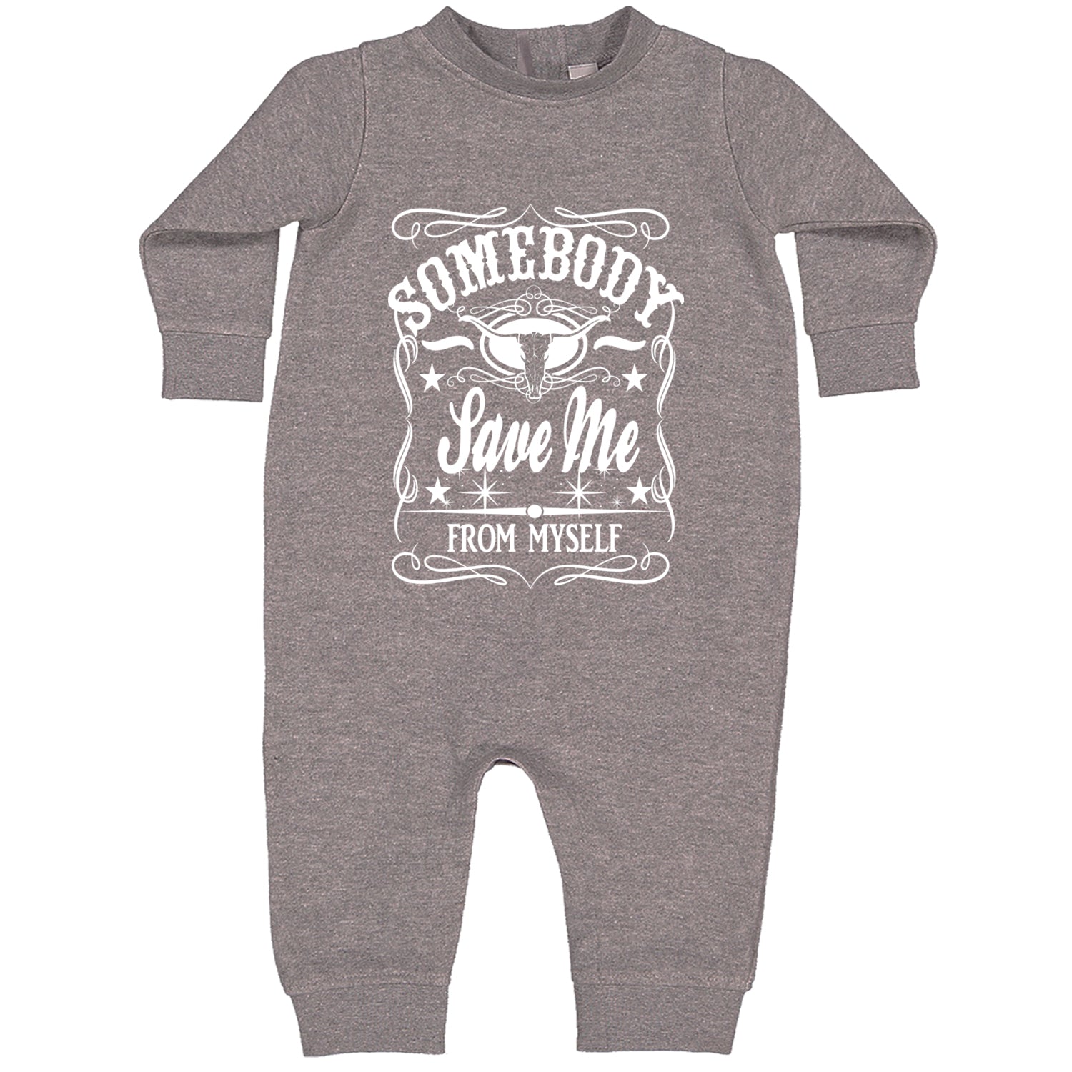 Somebody Save Me From Myself Son Of A Sinner Toddler Hoodie And Infant Fleece Romper Heather Grey