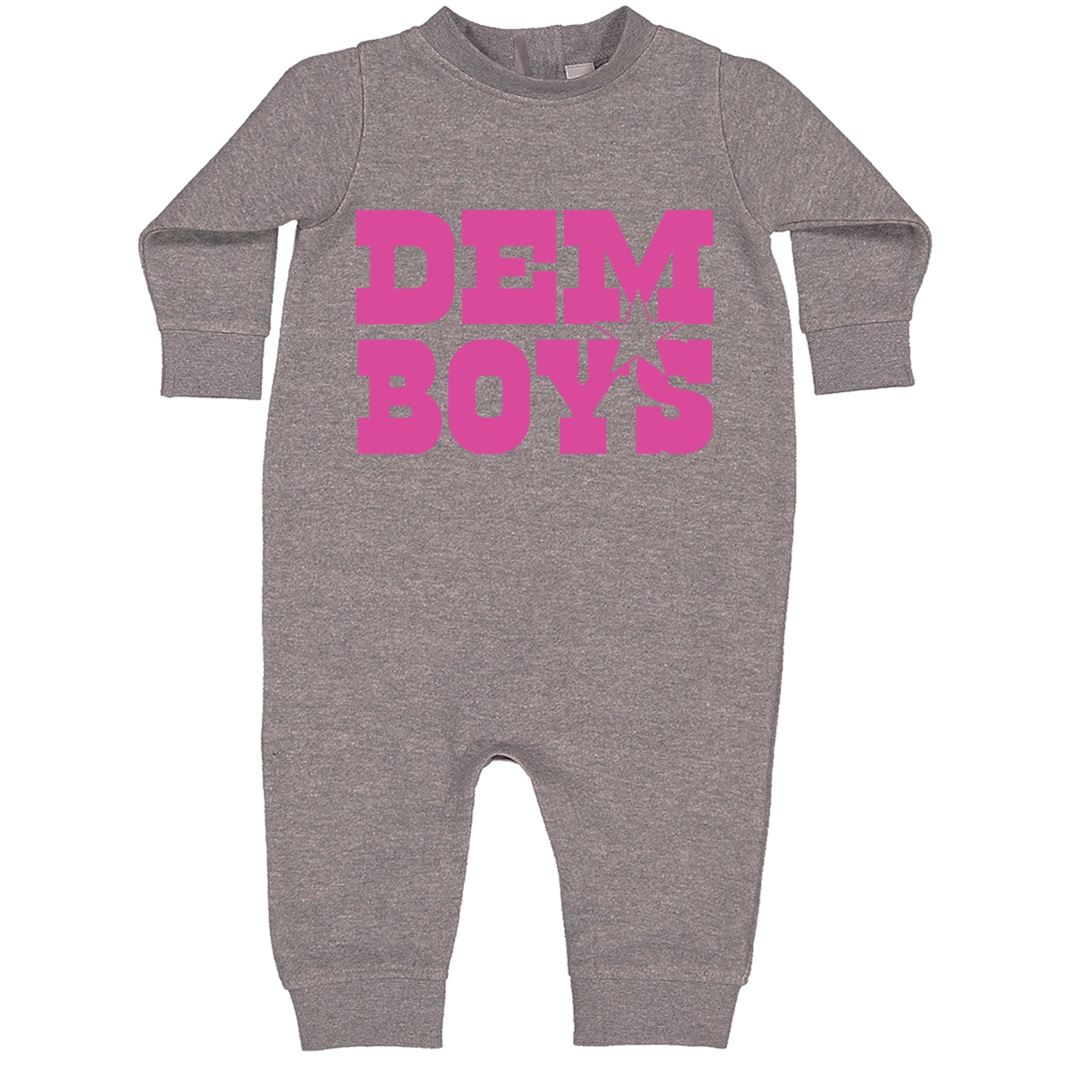 Dem Boys Hot Pink Dallas  Toddler Hoodie And Infant Fleece Romper Heather Grey