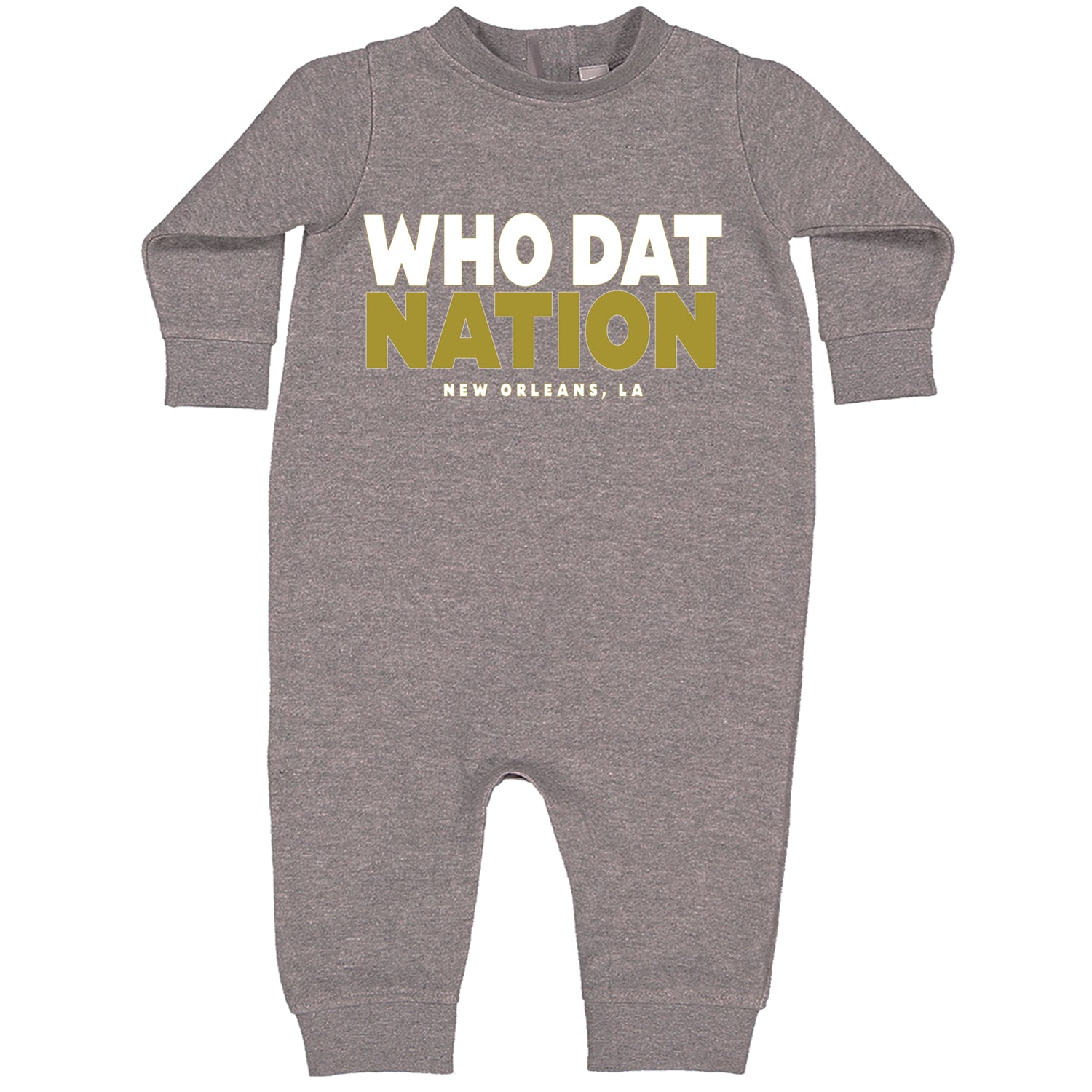 New Orleans Who Dat Nation Toddler Hoodie And Infant Fleece Romper Heather Grey