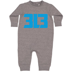 3L3 From The 313 Detroit Football Toddler Hoodie And Infant Fleece Romper Heather Grey