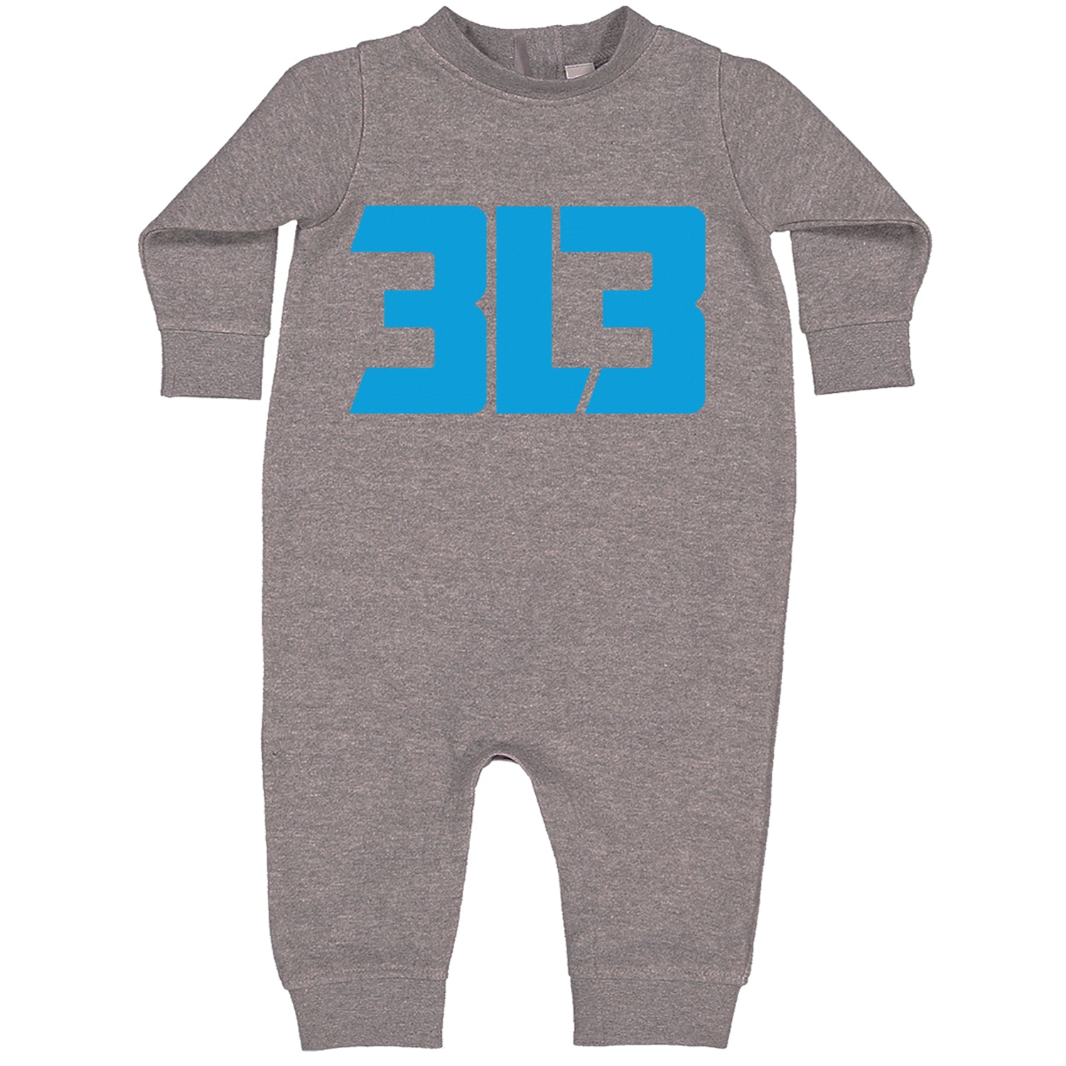 3L3 From The 313 Detroit Football Toddler Hoodie And Infant Fleece Romper Heather Grey