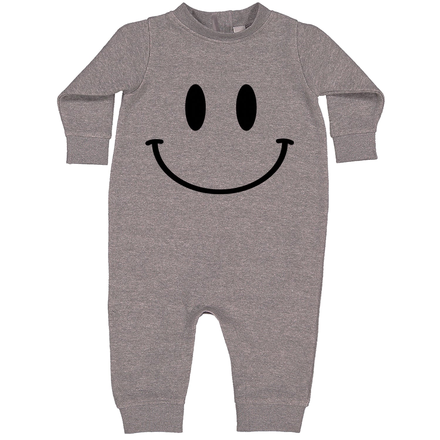 Smile Face Toddler Hoodie And Infant Fleece Romper Heather Grey