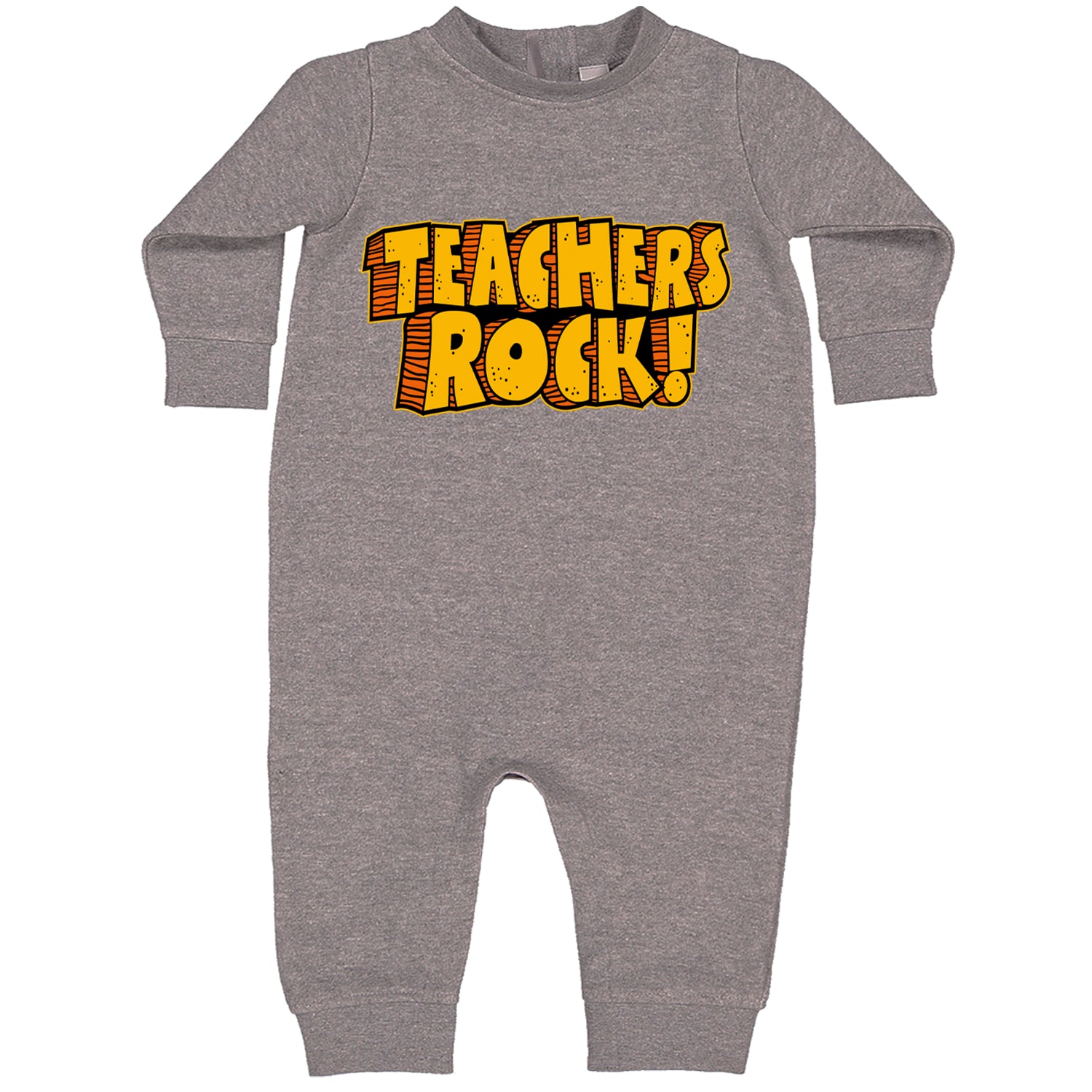 Teachers Rock Retro Toddler Hoodie And Infant Fleece Romper Heather Grey