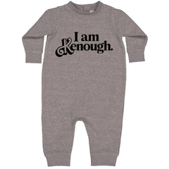 I Am Kenough Barbenheimer Toddler Hoodie And Infant Fleece Romper Heather Grey