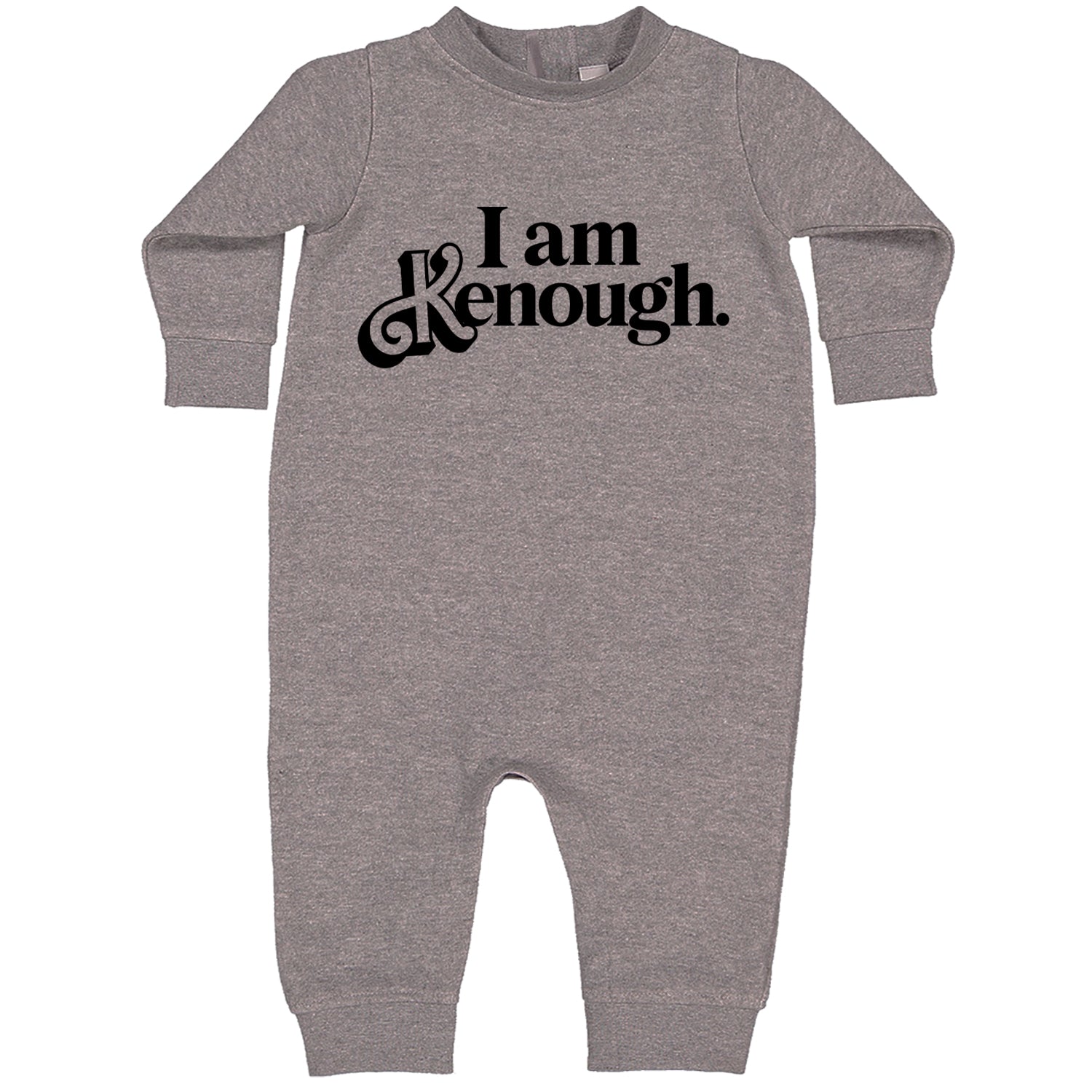 I Am Kenough Barbenheimer Toddler Hoodie And Infant Fleece Romper Heather Grey