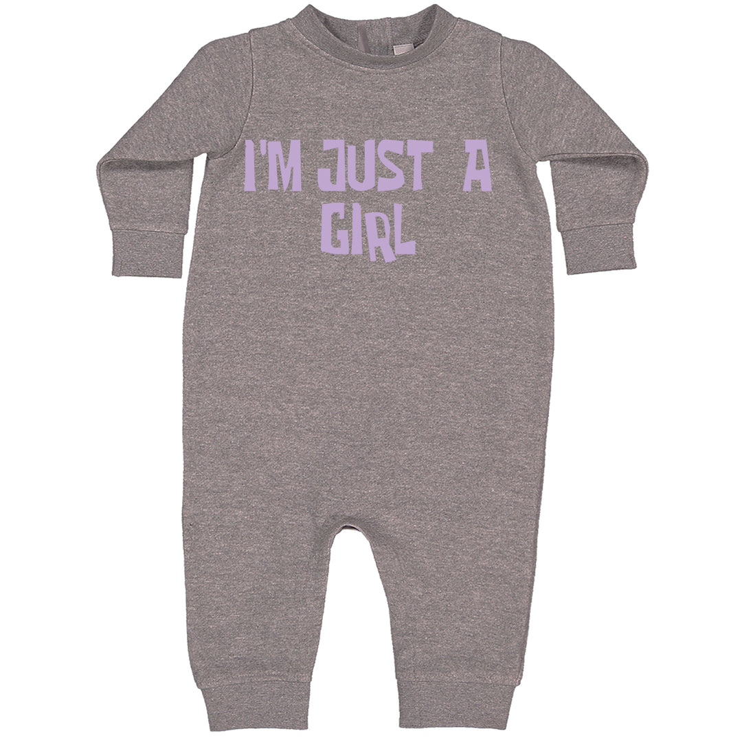 I'm Just A Girl Guts Music Toddler Hoodie And Infant Fleece Romper Heather Grey