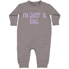 I'm Just A Girl Guts Music Toddler Hoodie And Infant Fleece Romper Heather Grey