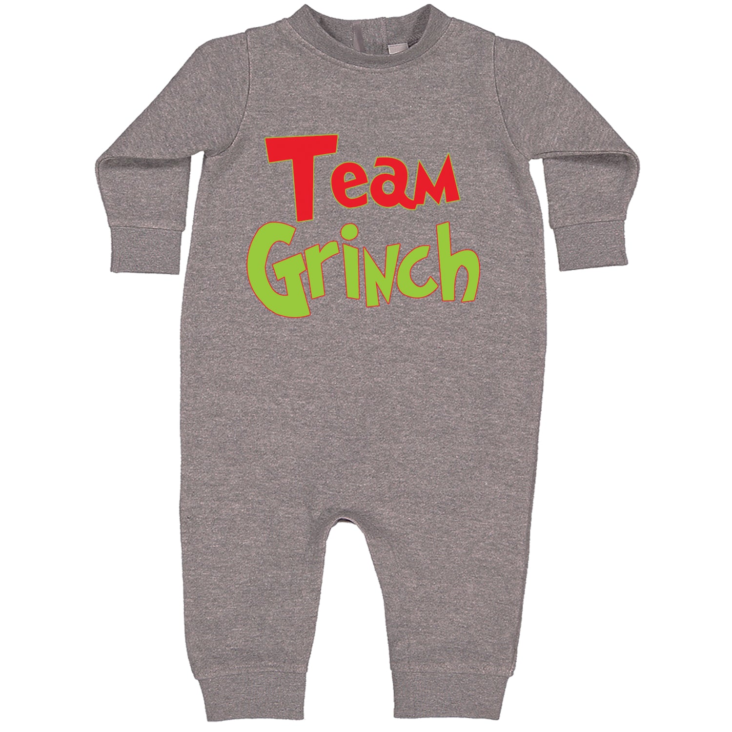 Team Gr-nch Jolly Grinchmas Merry Christmas Toddler Hoodie And Infant Fleece Romper Heather Grey