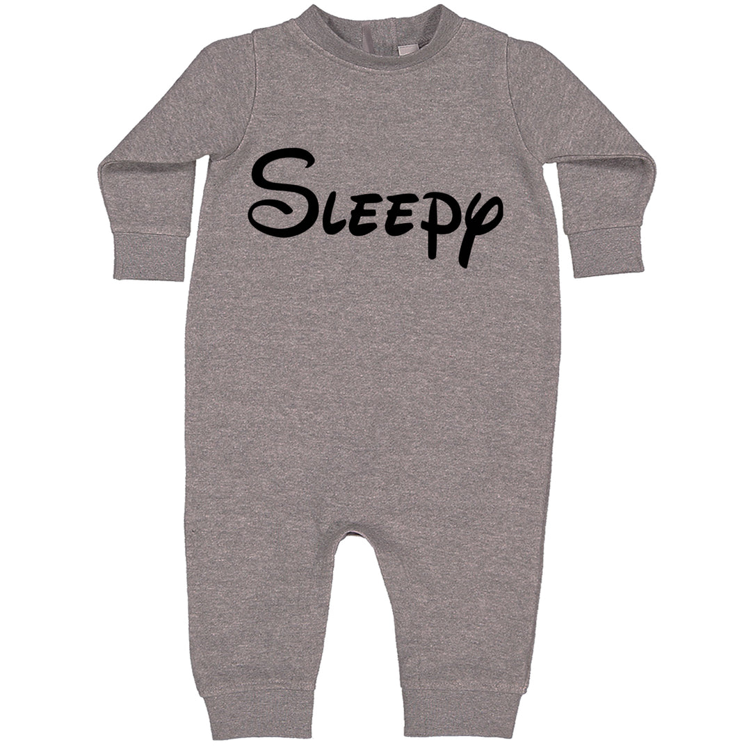 Sleepy - 7 Dwarfs Costume graphic on Toddler Hoodie and Baby Fleece Onesie in Heather Grey