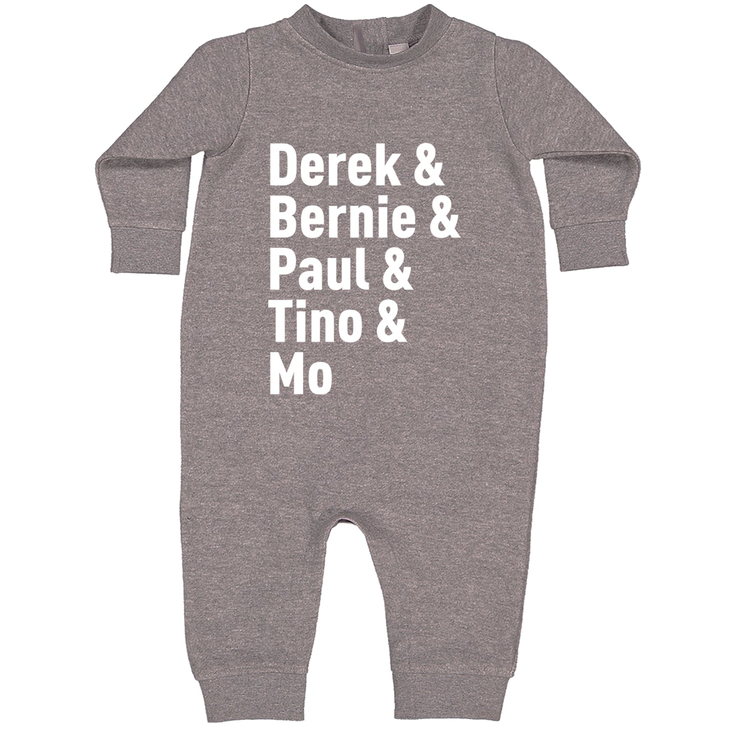 Derek & Bernie & Paul & Tino & Mo Toddler Hoodie And Infant Fleece Romper Heather Grey