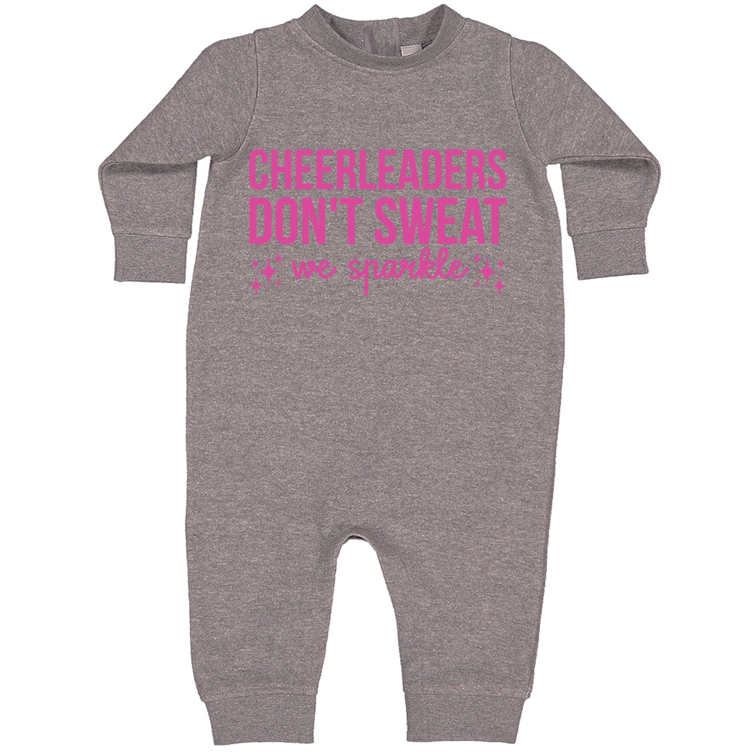 Cheerleaders Don't Sweat, We Sparkle Toddler Hoodie And Infant Fleece Romper Heather Grey