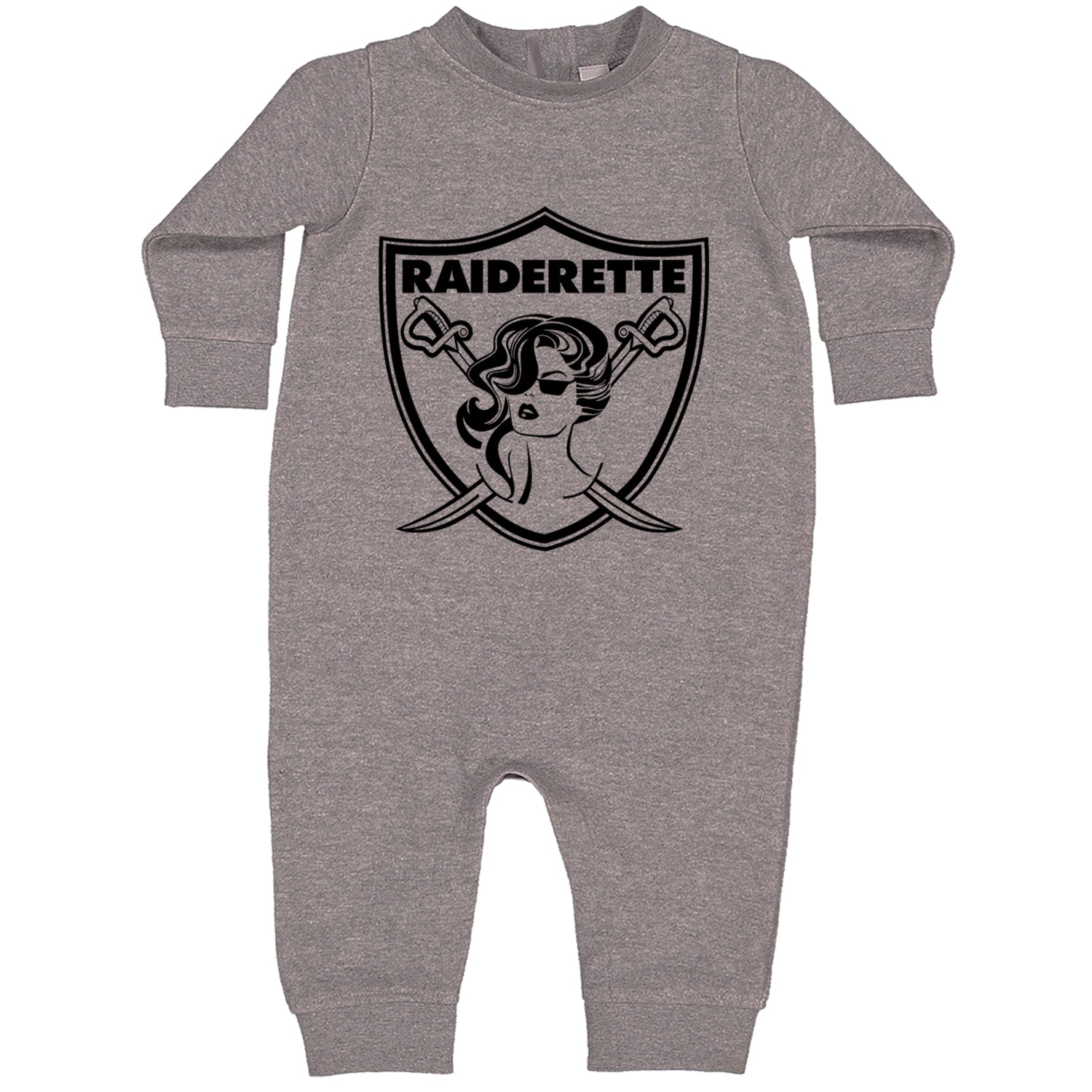 Raiderette Football Gameday Ready Toddler Hoodie And Infant Fleece Romper Heather Grey