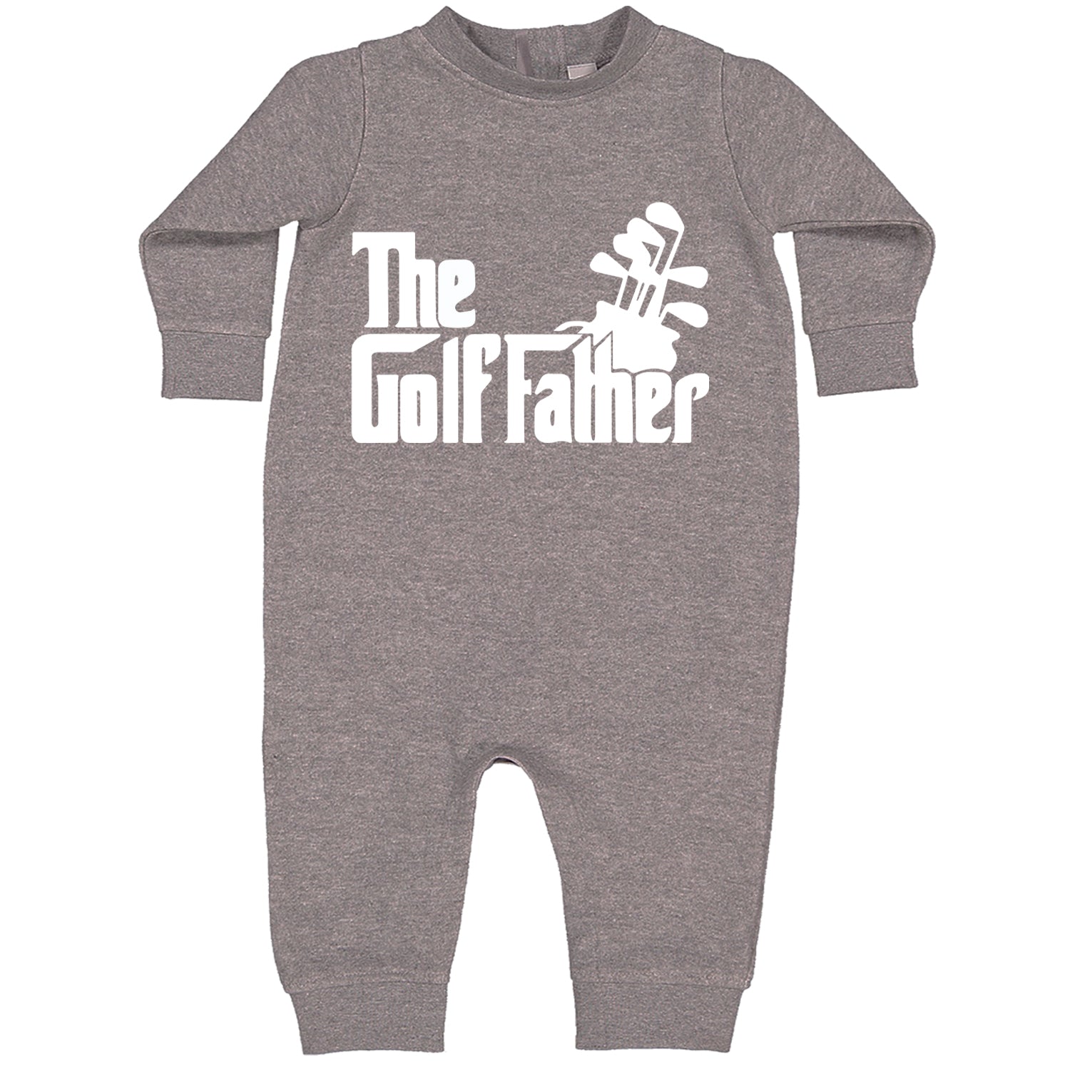 The Golf Father Golfing Dad  Toddler Hoodie And Infant Fleece Romper Heather Grey