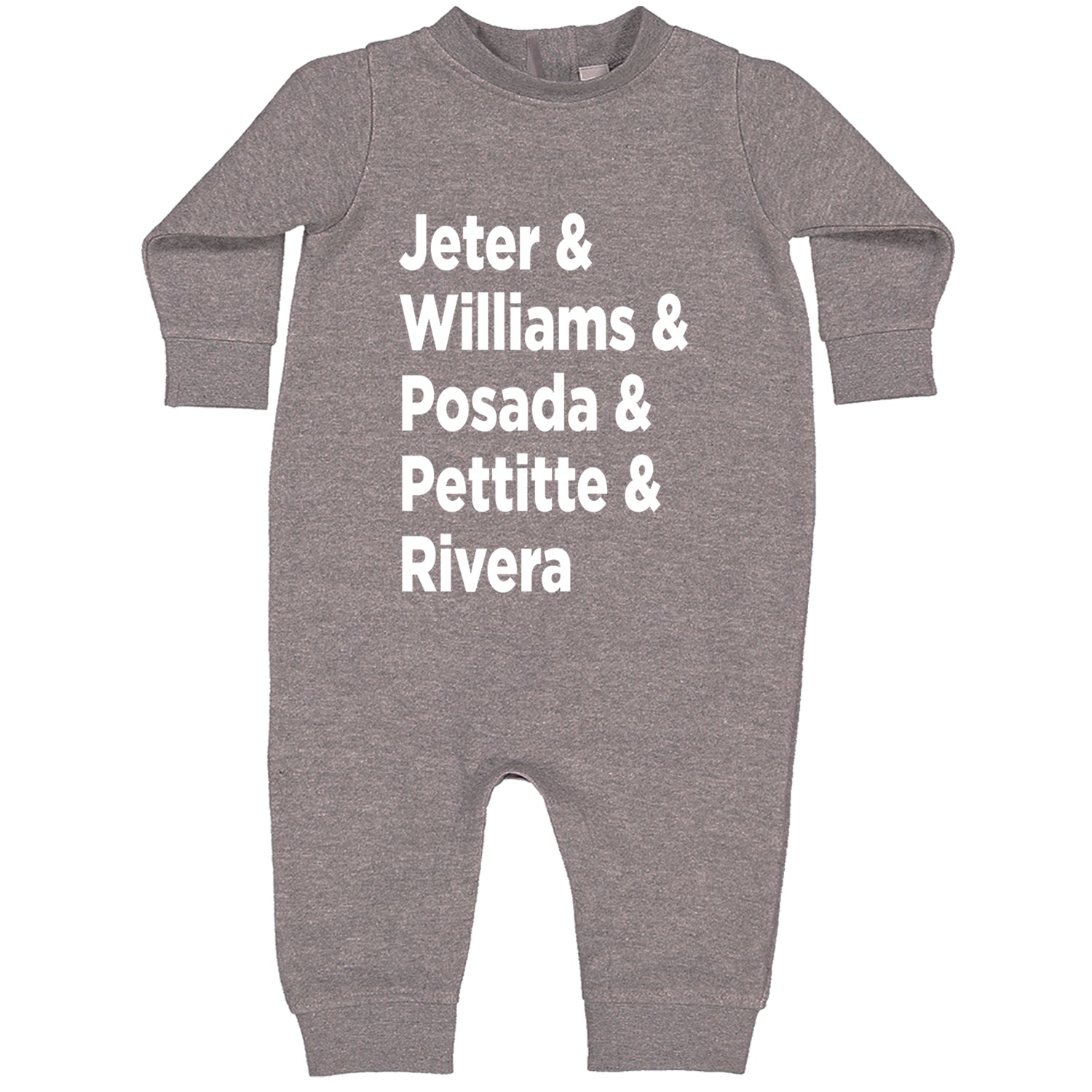 Jeter & Williams & Posada & Pettitte & Rivera Toddler Hoodie And Infant Fleece Romper Heather Grey