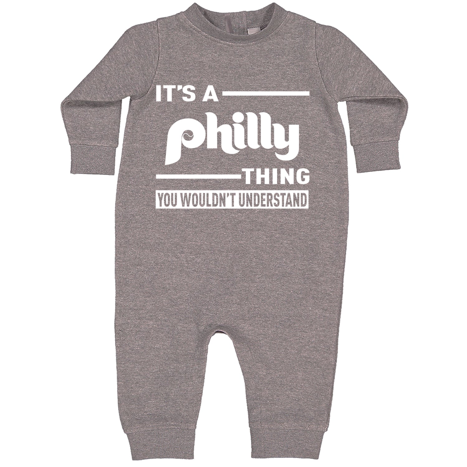 It's A Philly Thing, You Wouldn't Understand Toddler Hoodie And Infant Fleece Romper Heather Grey