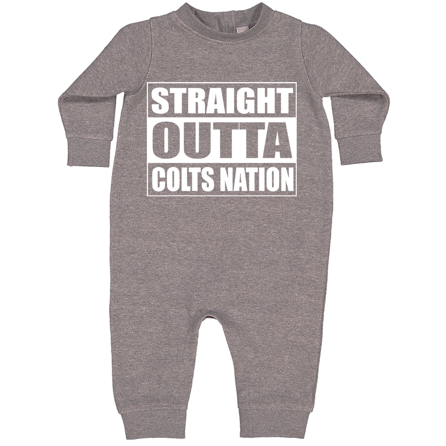 Straight Outta Colts Nation Football  Toddler Hoodie And Infant Fleece Romper Heather Grey