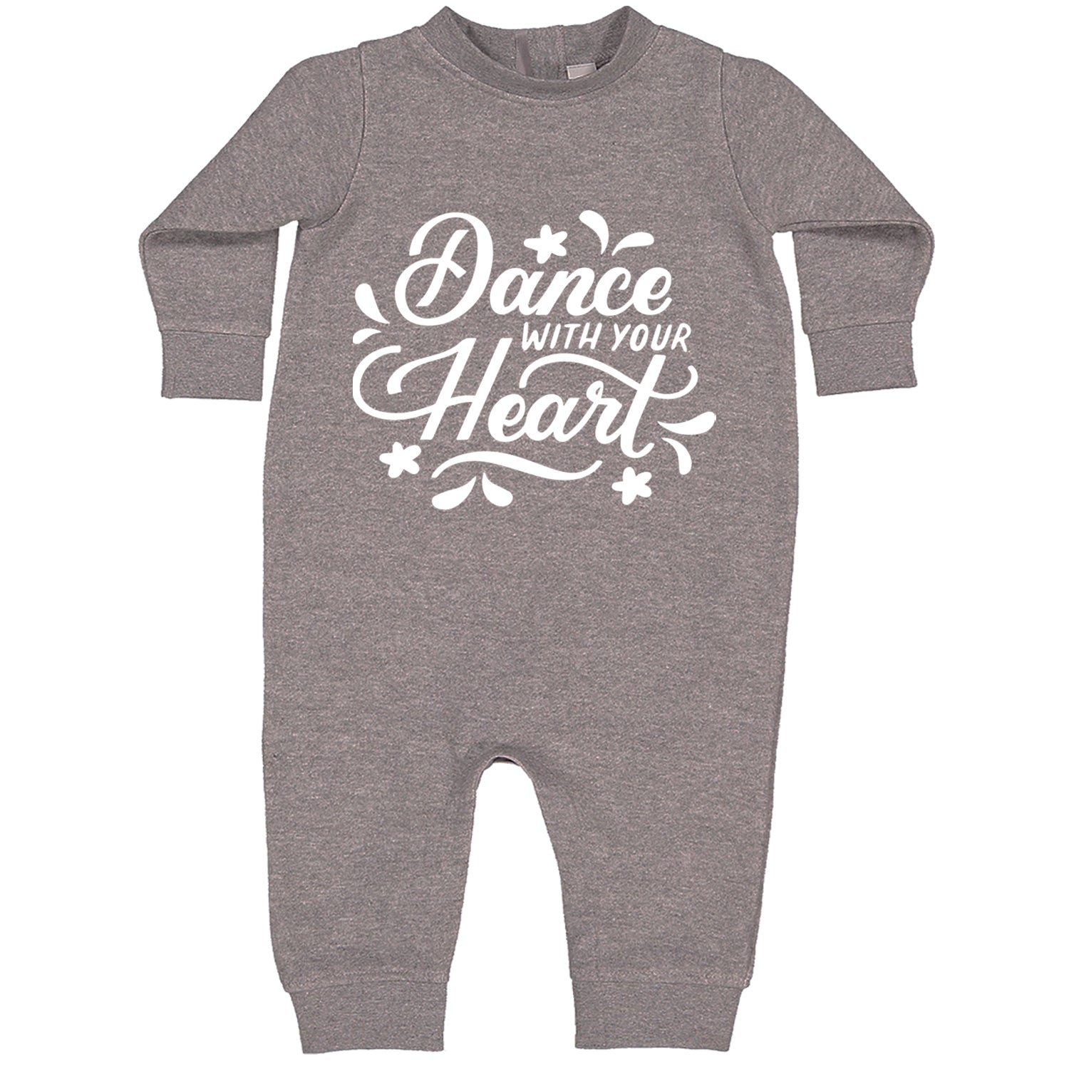 Dance With Your Heart Toddler Hoodie And Infant Fleece Romper Heather Grey