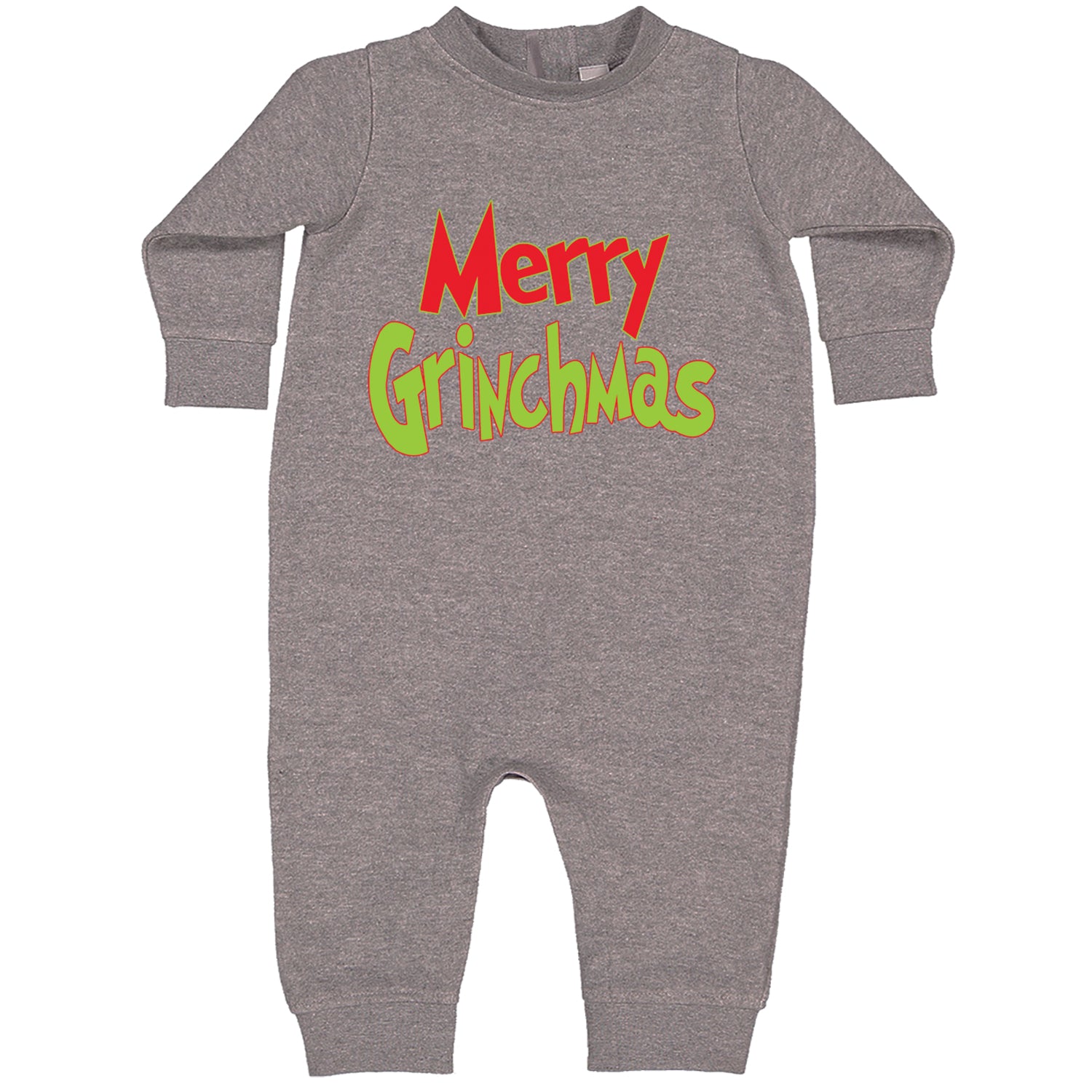 Merry Grinchmas Jolly Merry Christmas Toddler Hoodie And Infant Fleece Romper Heather Grey