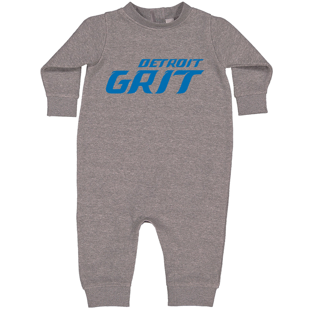 Grit Detroit Football Hard Knocks Toddler Hoodie And Infant Fleece Romper Heather Grey