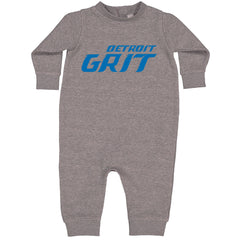 Grit Detroit Football Hard Knocks Toddler Hoodie And Infant Fleece Romper Heather Grey