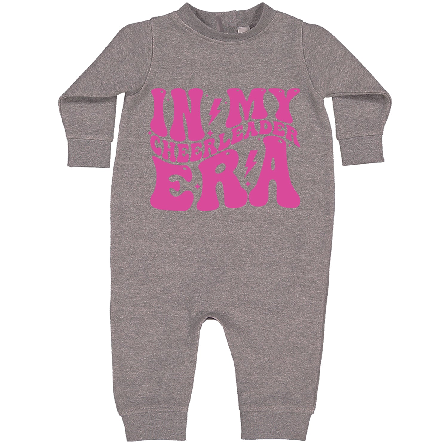 In My Cheerleader Era Toddler Hoodie And Infant Fleece Romper Heather Grey