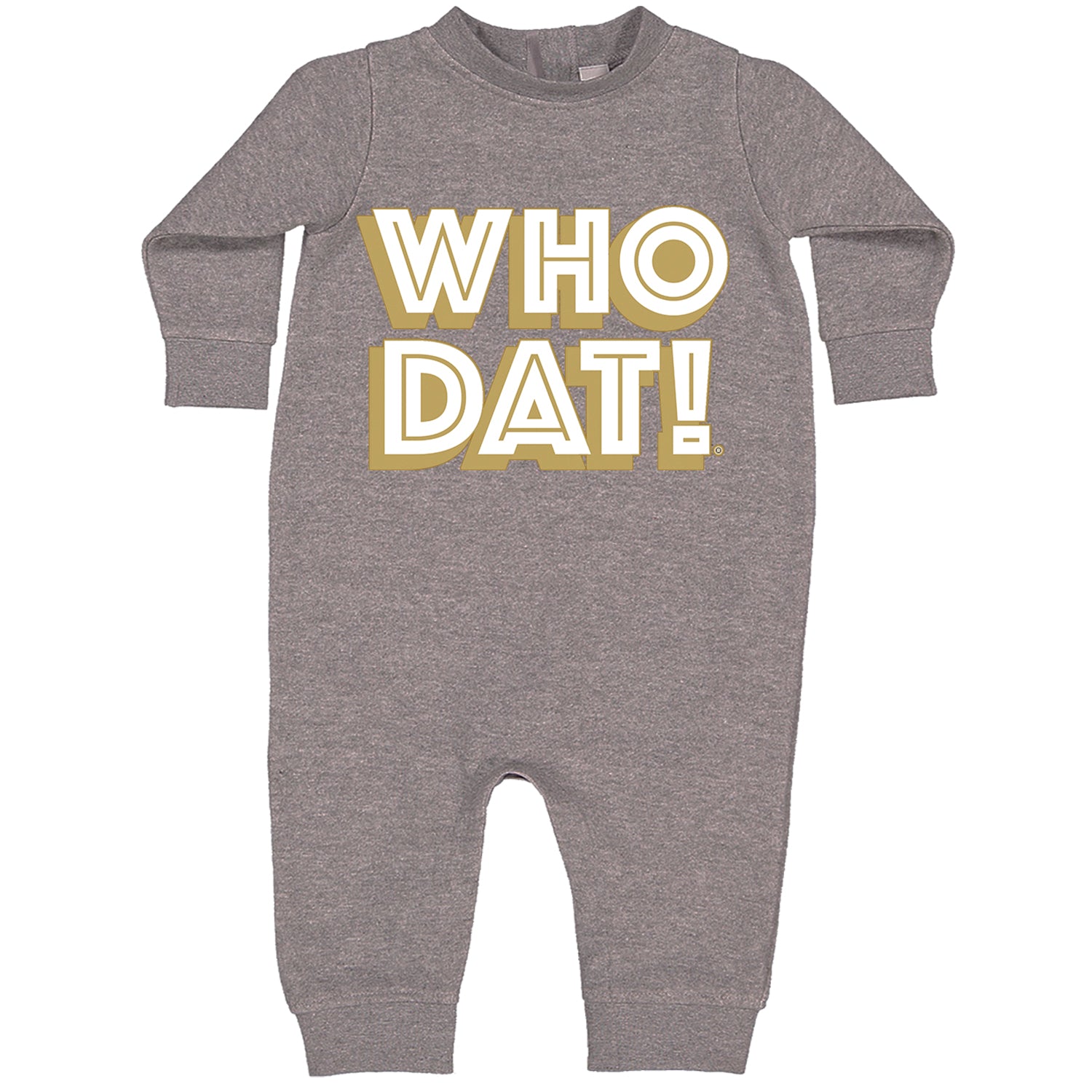 Who Dat Nation Big Bold New Orleans Toddler Hoodie And Infant Fleece Romper Heather Grey