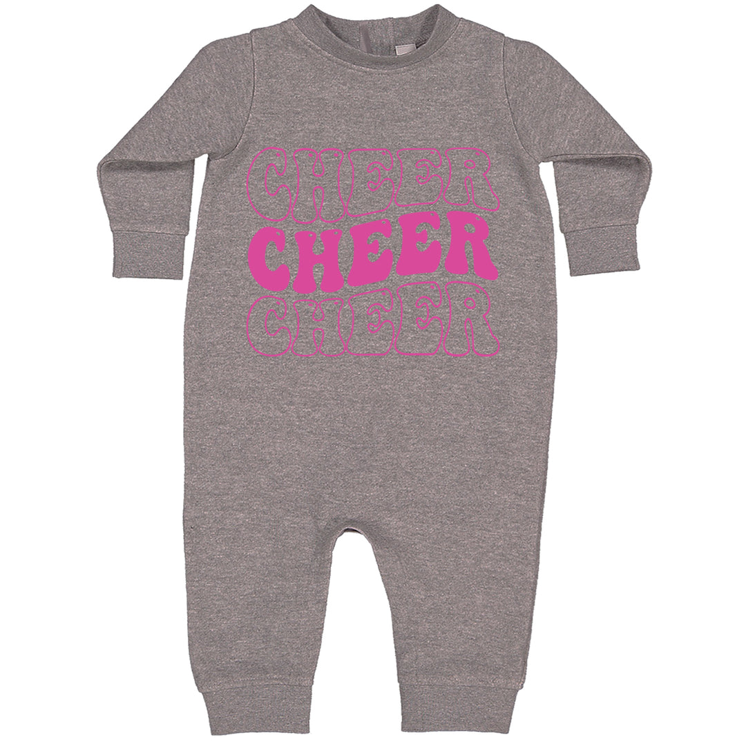 Cheer Cheer Cheer Toddler Hoodie And Infant Fleece Romper Heather Grey