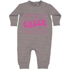 Cheer Cheer Cheer Toddler Hoodie And Infant Fleece Romper Heather Grey