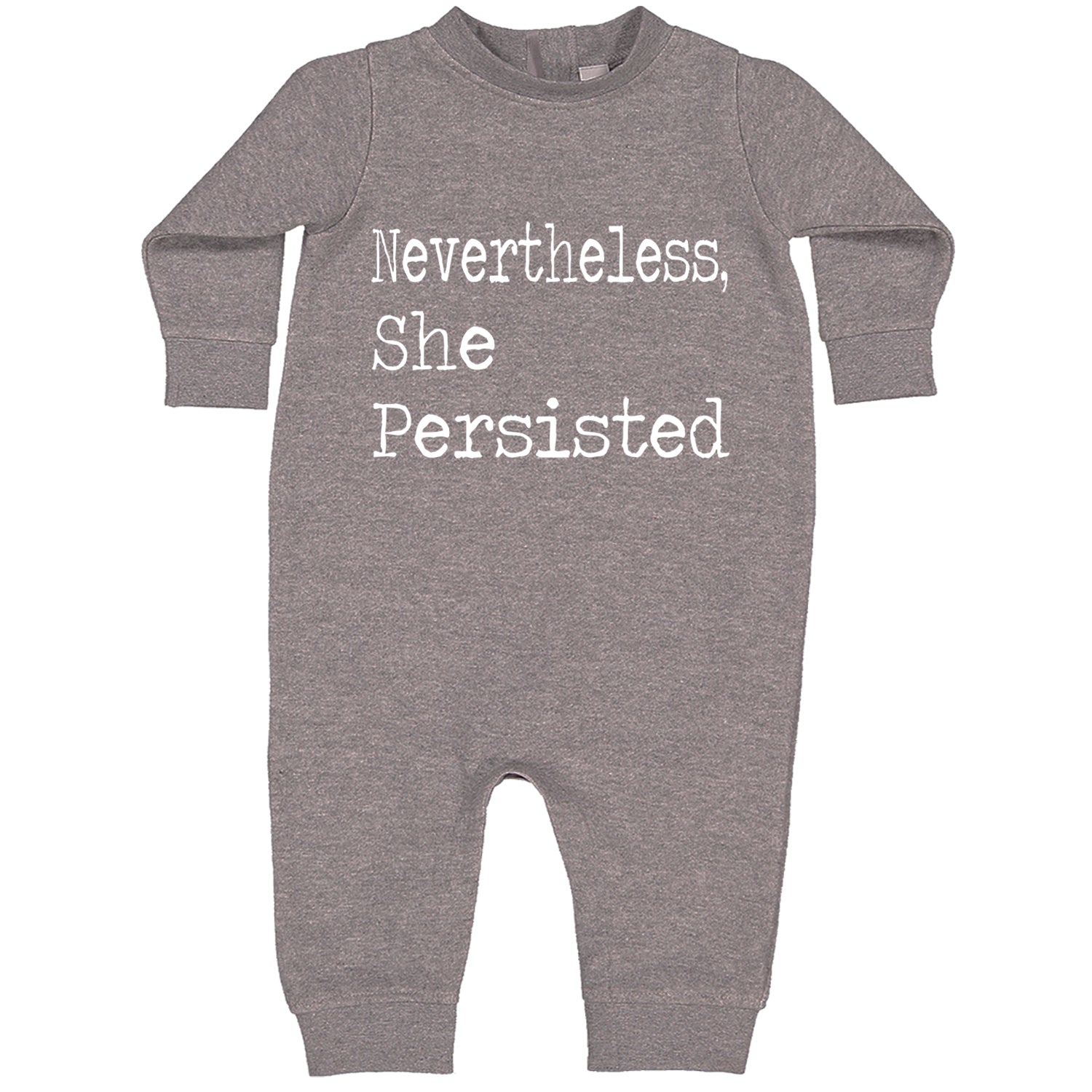 Nevertheless, She Persisted  Toddler Hoodie And Infant Fleece Romper Heather Grey