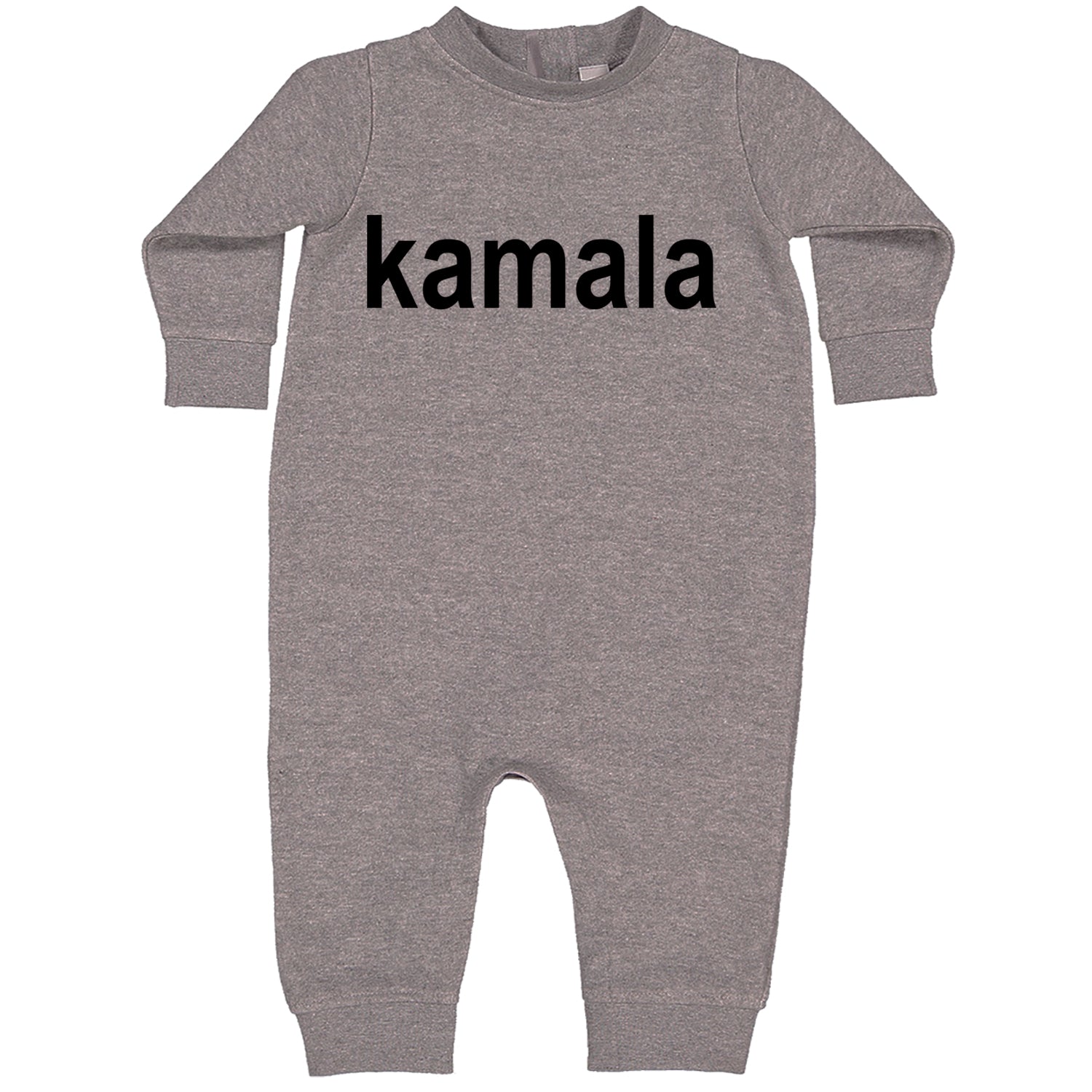 Kamala Black Print Kamala Harris For President Toddler Hoodie And Infant Fleece Romper Heather Grey