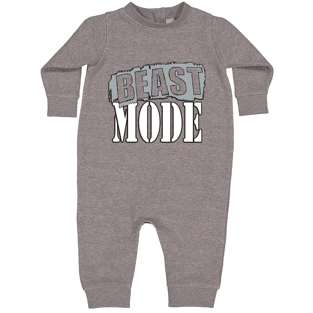 Beast Mode Training Gym Workout graphic on Toddler Hoodie and Baby Fleece Onesie in Heather Grey alternate view 2