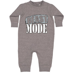 Beast Mode Training Gym Workout graphic on Toddler Hoodie and Baby Fleece Onesie in Heather Grey alternate view 2
