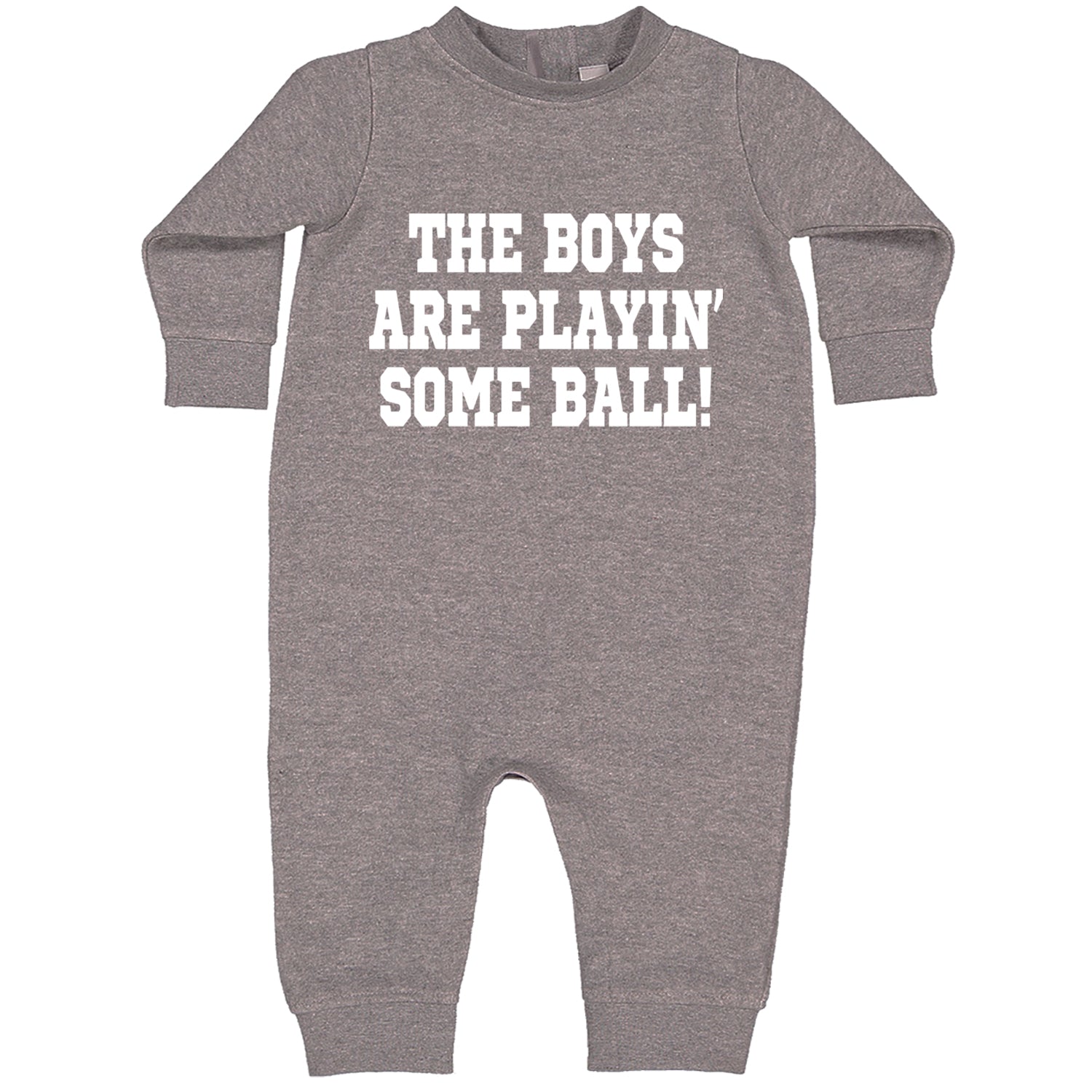 The Boys Are Playing Some Baseball Toddler Hoodie And Infant Fleece Romper Heather Grey