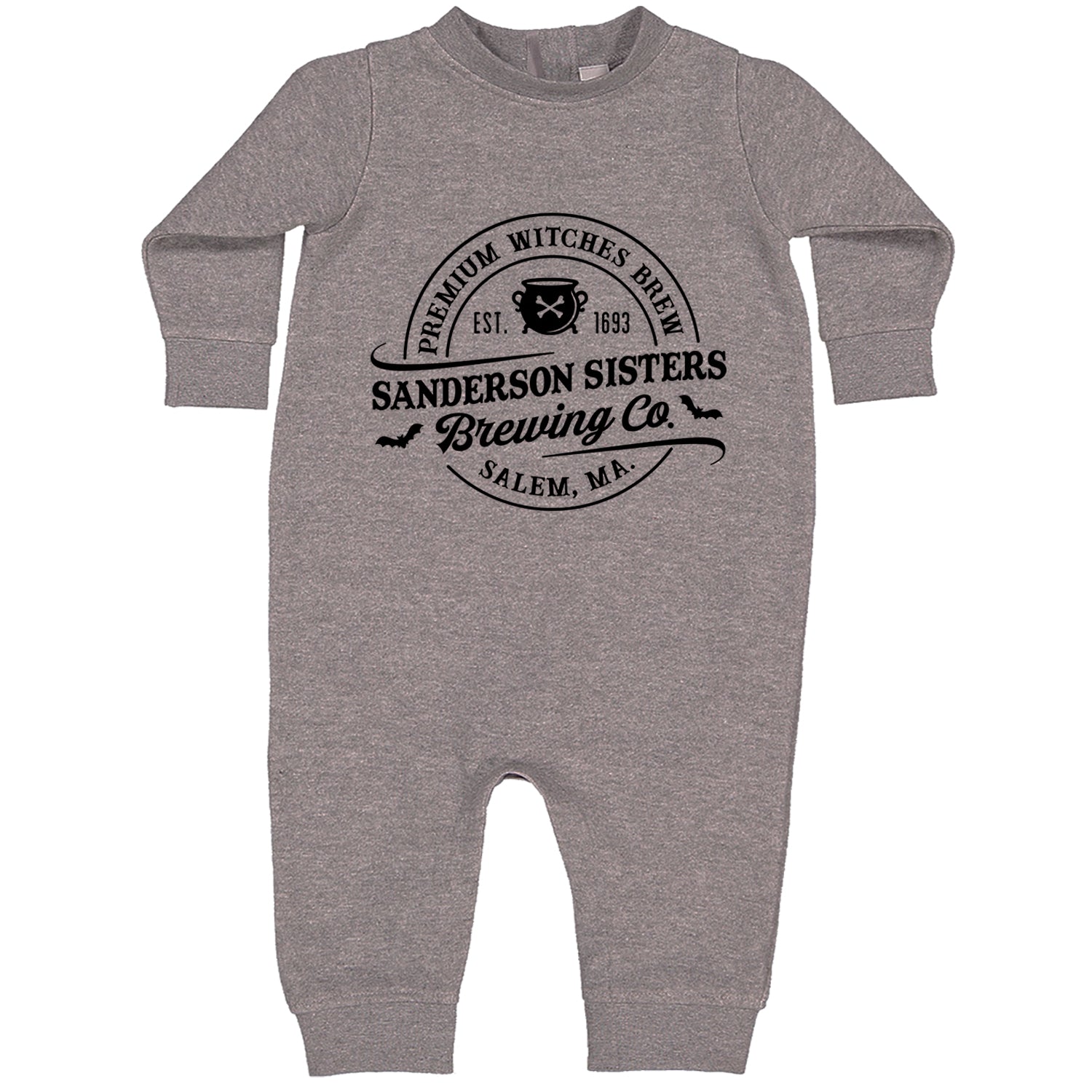 Sanderson Sisters Brewing Company Witches Brew Toddler Hoodie And Infant Fleece Romper Heather Grey