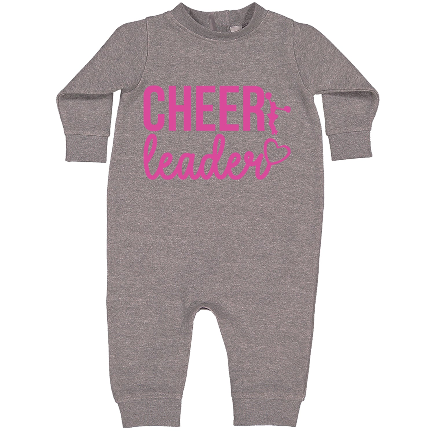 Cheerleader Heart Love Toddler Hoodie And Infant Fleece Romper Heather Grey