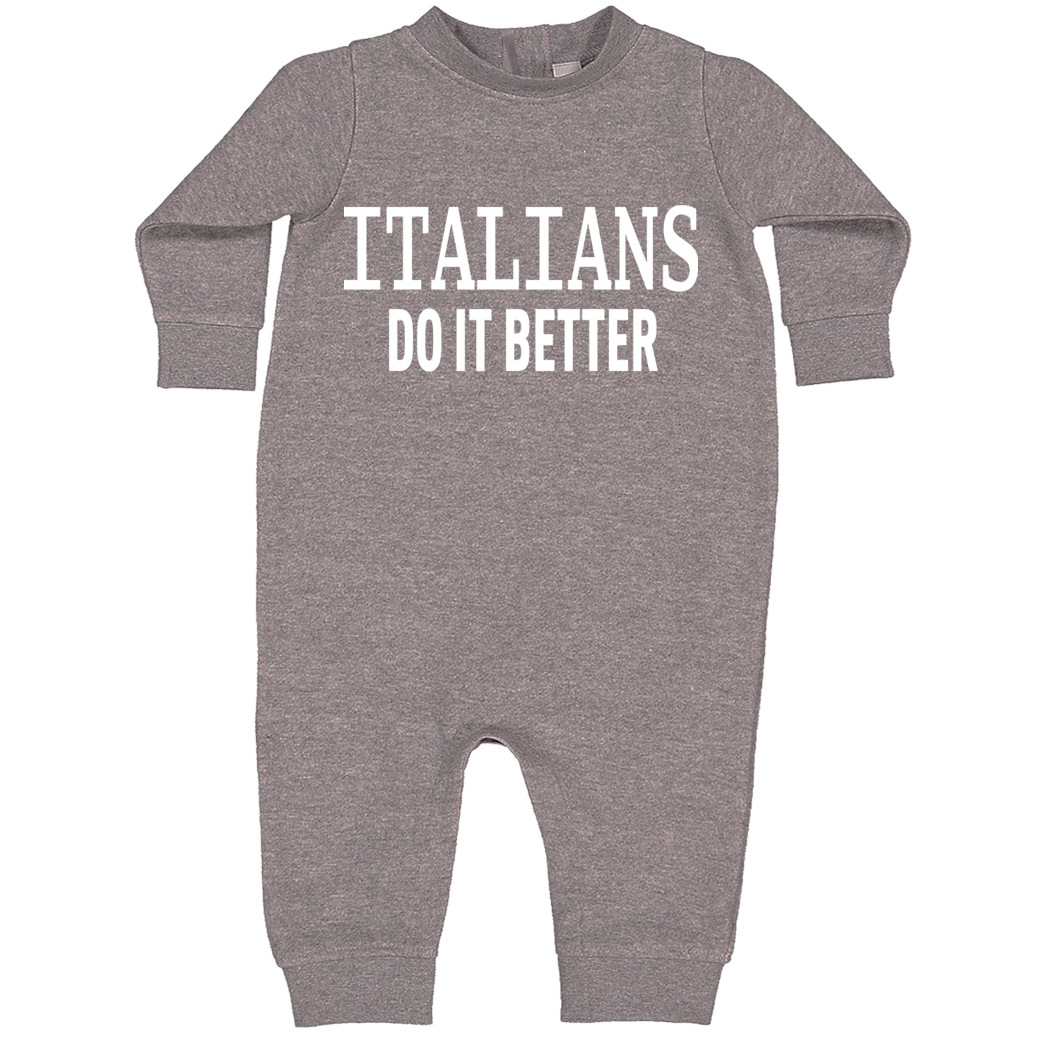 Italians Do It Better 80's Retro Celebration Toddler Hoodie And Infant Fleece Romper Heather Grey