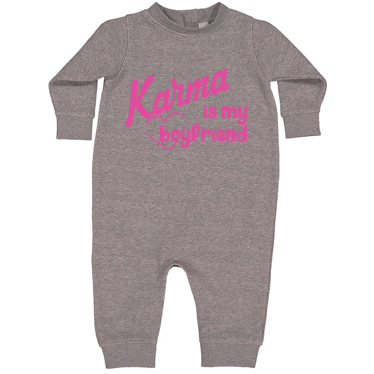 Karma Is My Boyfriend Midnight Eras  Toddler Hoodie And Infant Fleece Romper Heather Grey