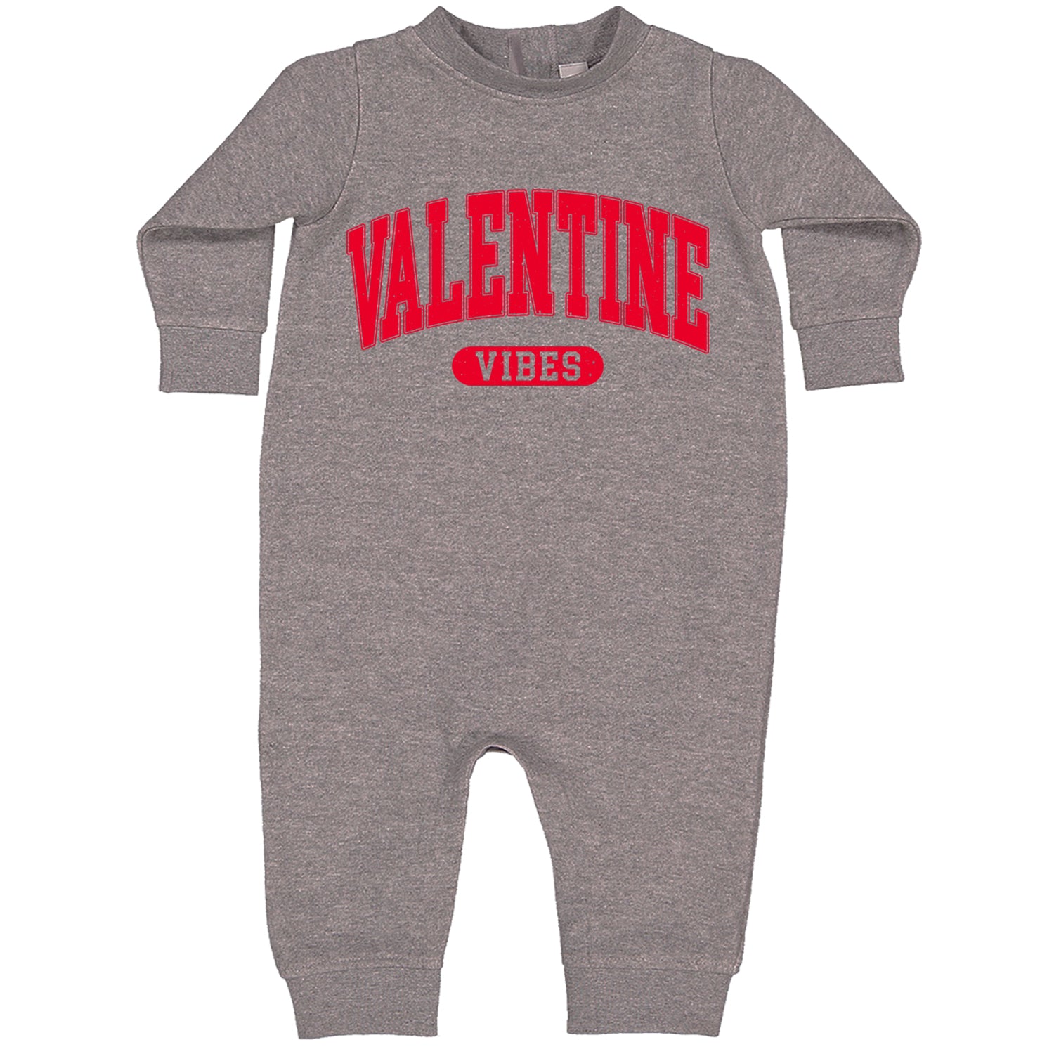 Valentines Vibes Toddler Hoodie And Infant Fleece Romper Heather Grey