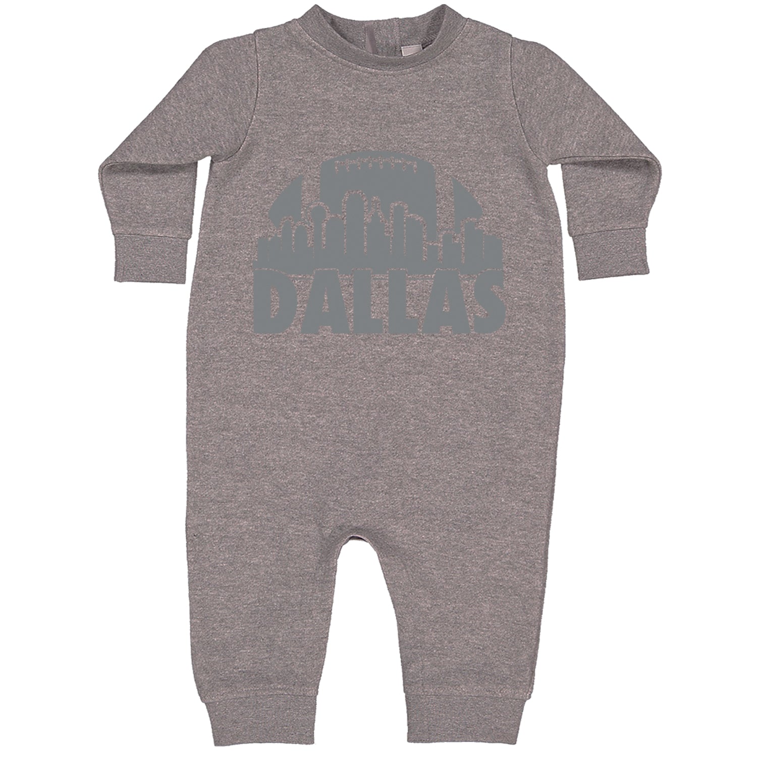 Dallas Texas Skyline Toddler Hoodie And Infant Fleece Romper Heather Grey