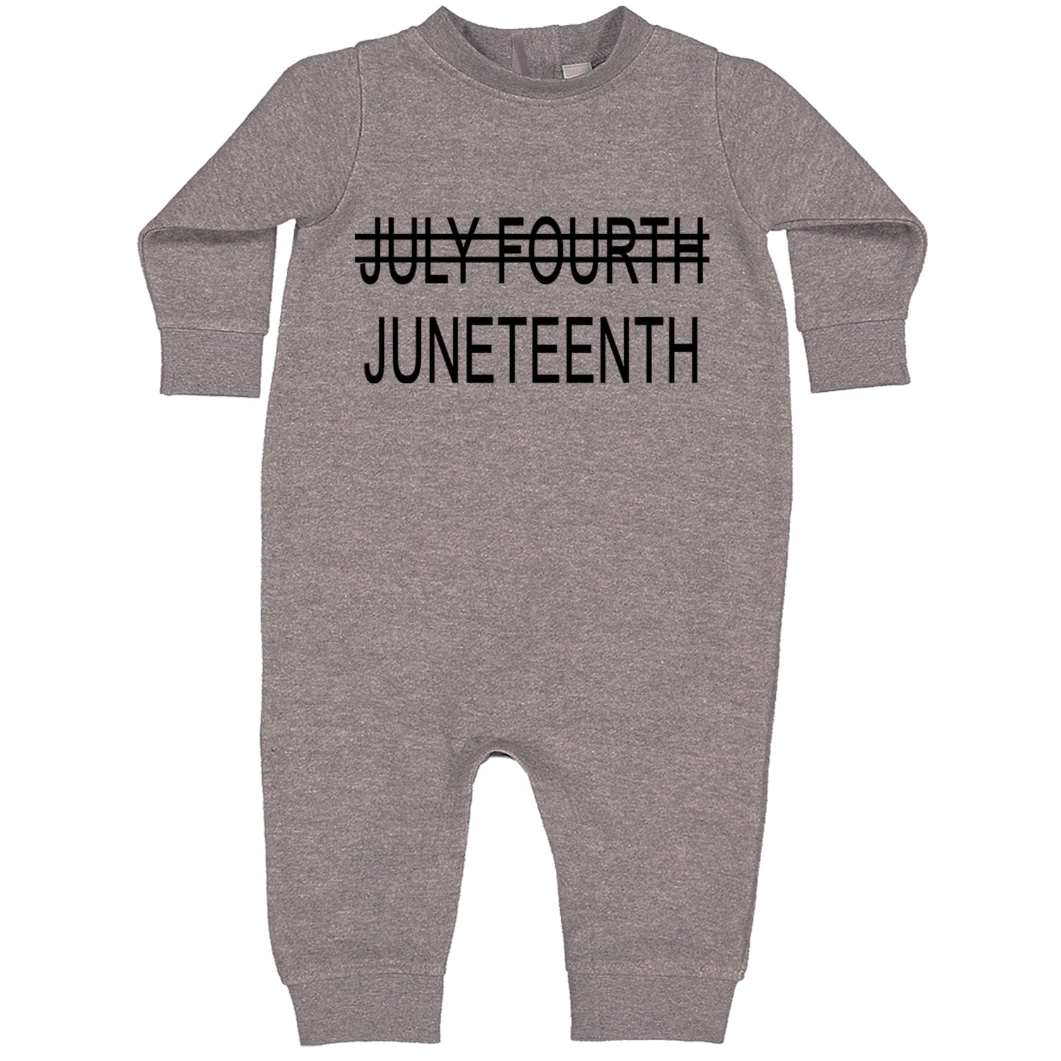 Juneteenth (July Fourth Crossed Out) Jubilee Toddler Hoodie And Infant Fleece Romper Heather Grey