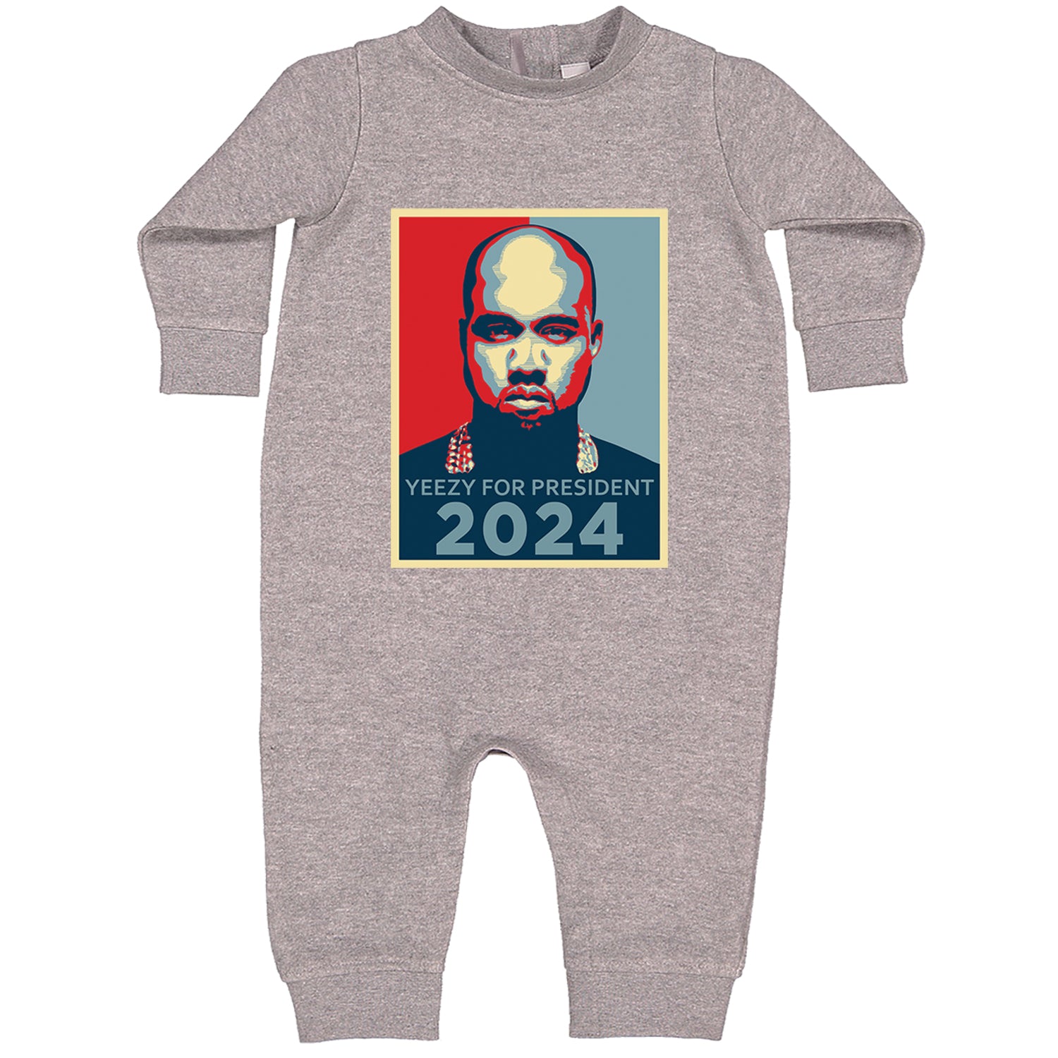Yeezus For President Vote for Ye Toddler Hoodie And Infant Fleece Romper Heather Grey