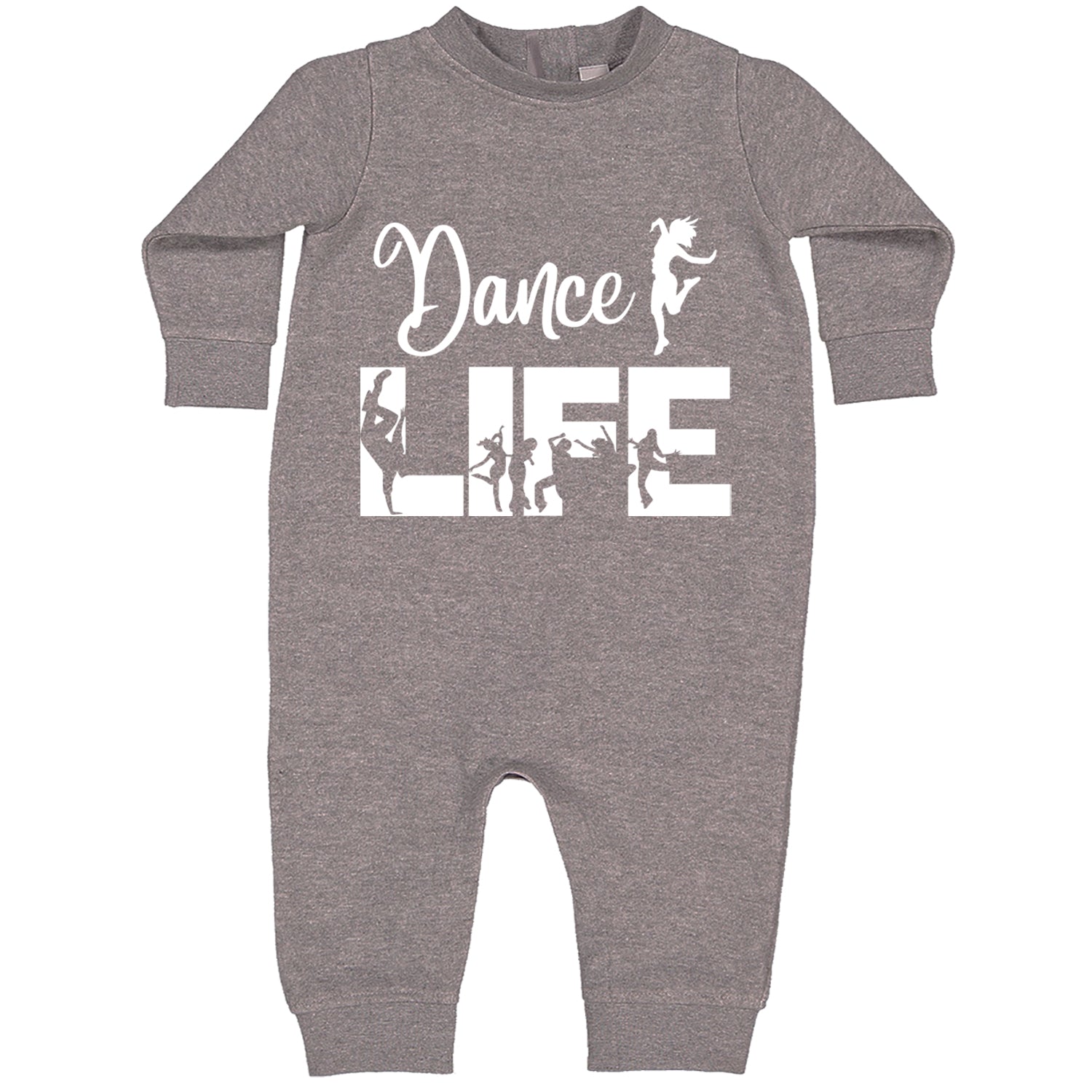 Dance Life Silhouette Dancers Toddler Hoodie And Infant Fleece Romper Heather Grey