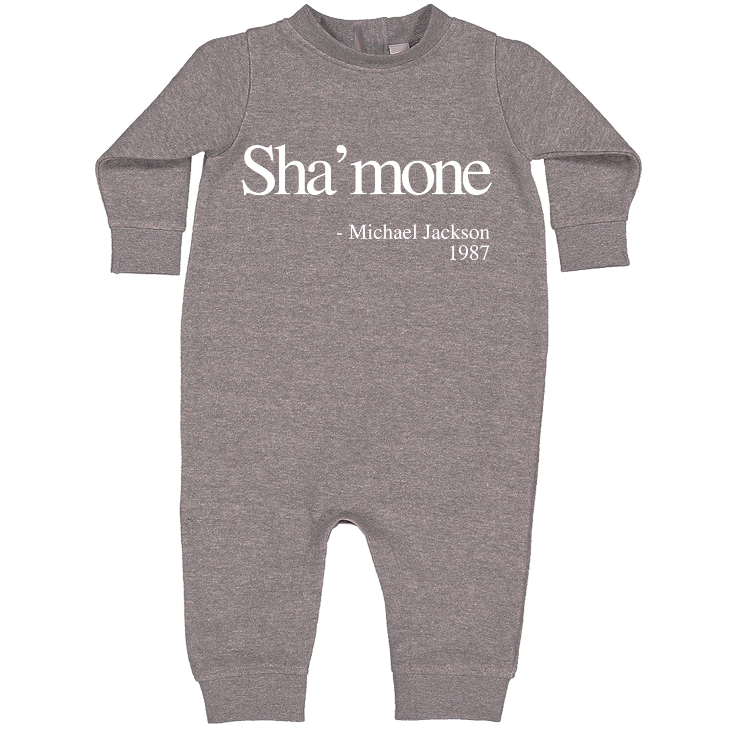 Sha'mone Quote King Of Pop Toddler Hoodie And Infant Fleece Romper Heather Grey