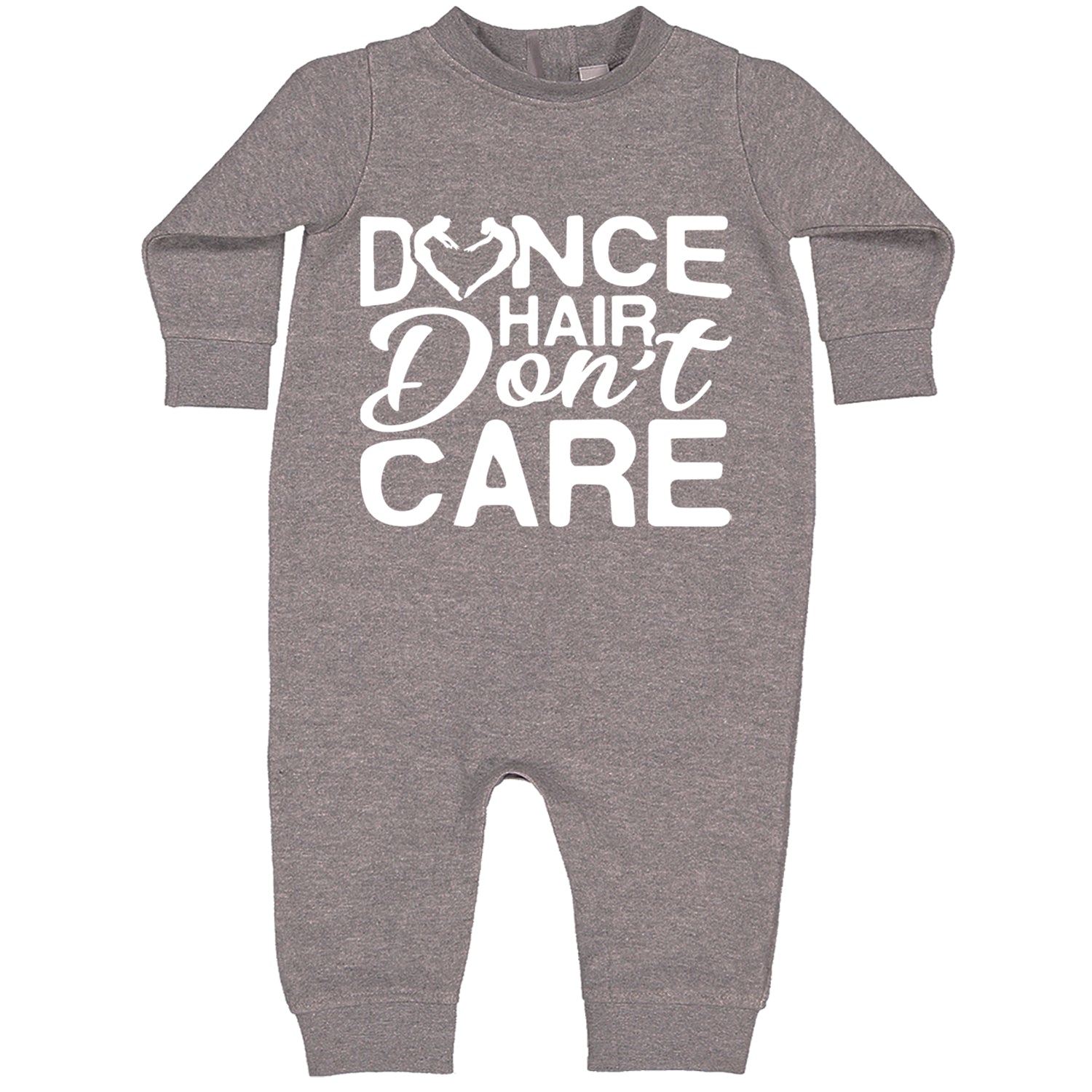 Dance Hair Don't Care Toddler Hoodie And Infant Fleece Romper Heather Grey