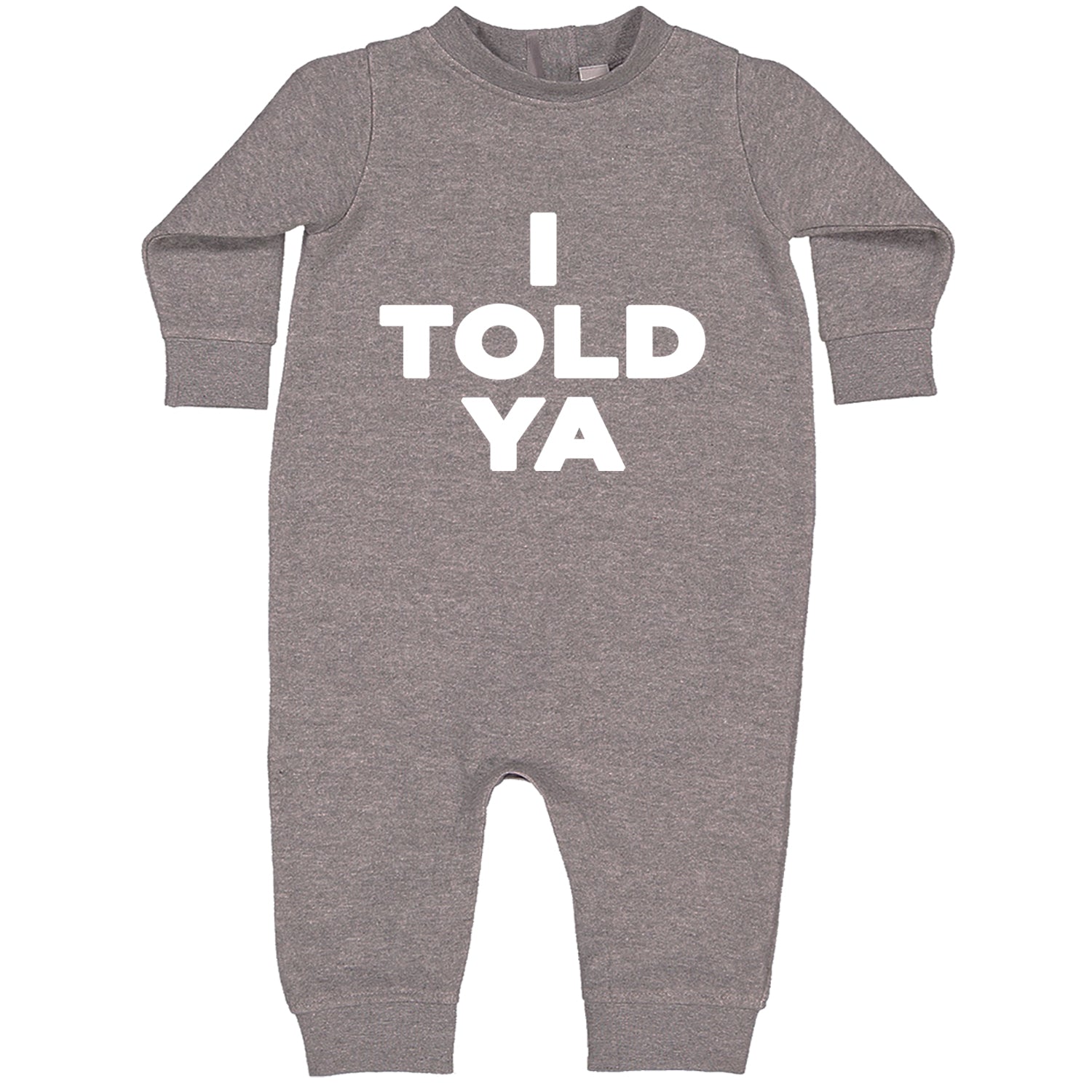 I Told Ya Challenger White Print Toddler Hoodie And Infant Fleece Romper Heather Grey