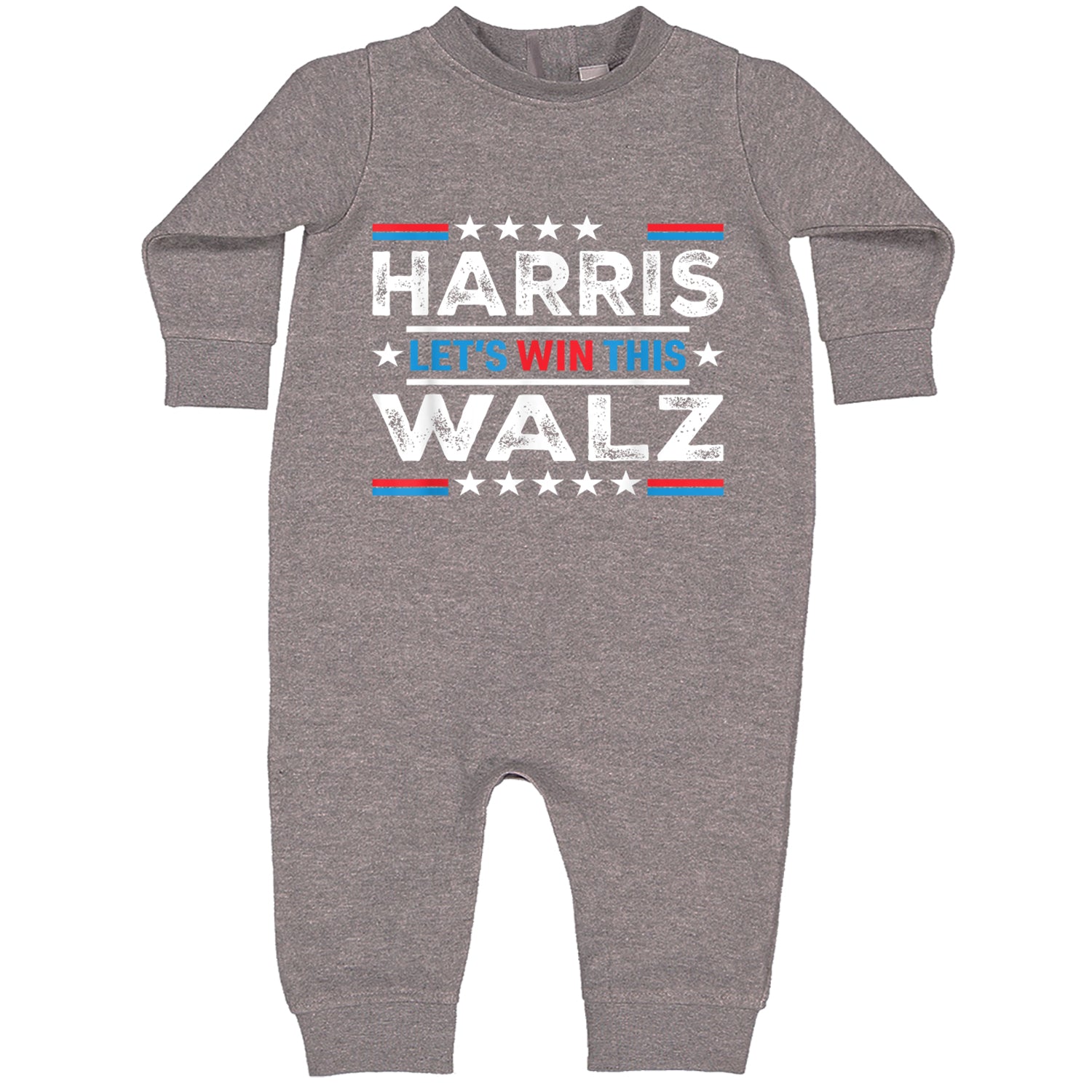 Kamala Harris and Tim Walz For President Toddler Hoodie And Infant Fleece Romper Heather Grey